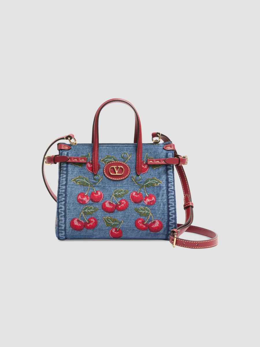 Valentino Garavani Women's Antibes Small Crossbody Bag In Denim In Denim Multicolour