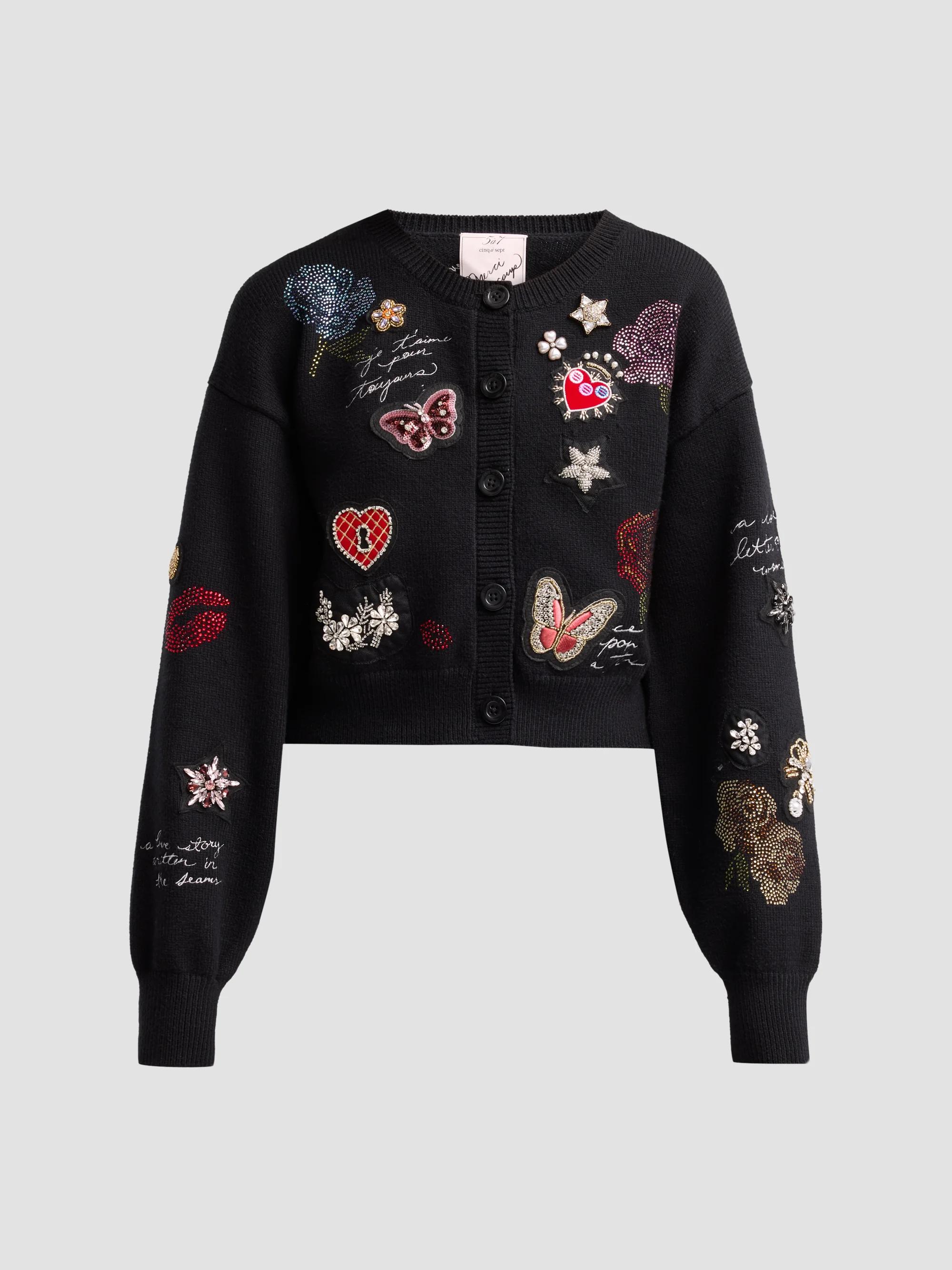 Cinq à Sept Isolde Tumbling Carnation Cardigan | Saks Fifth Avenue