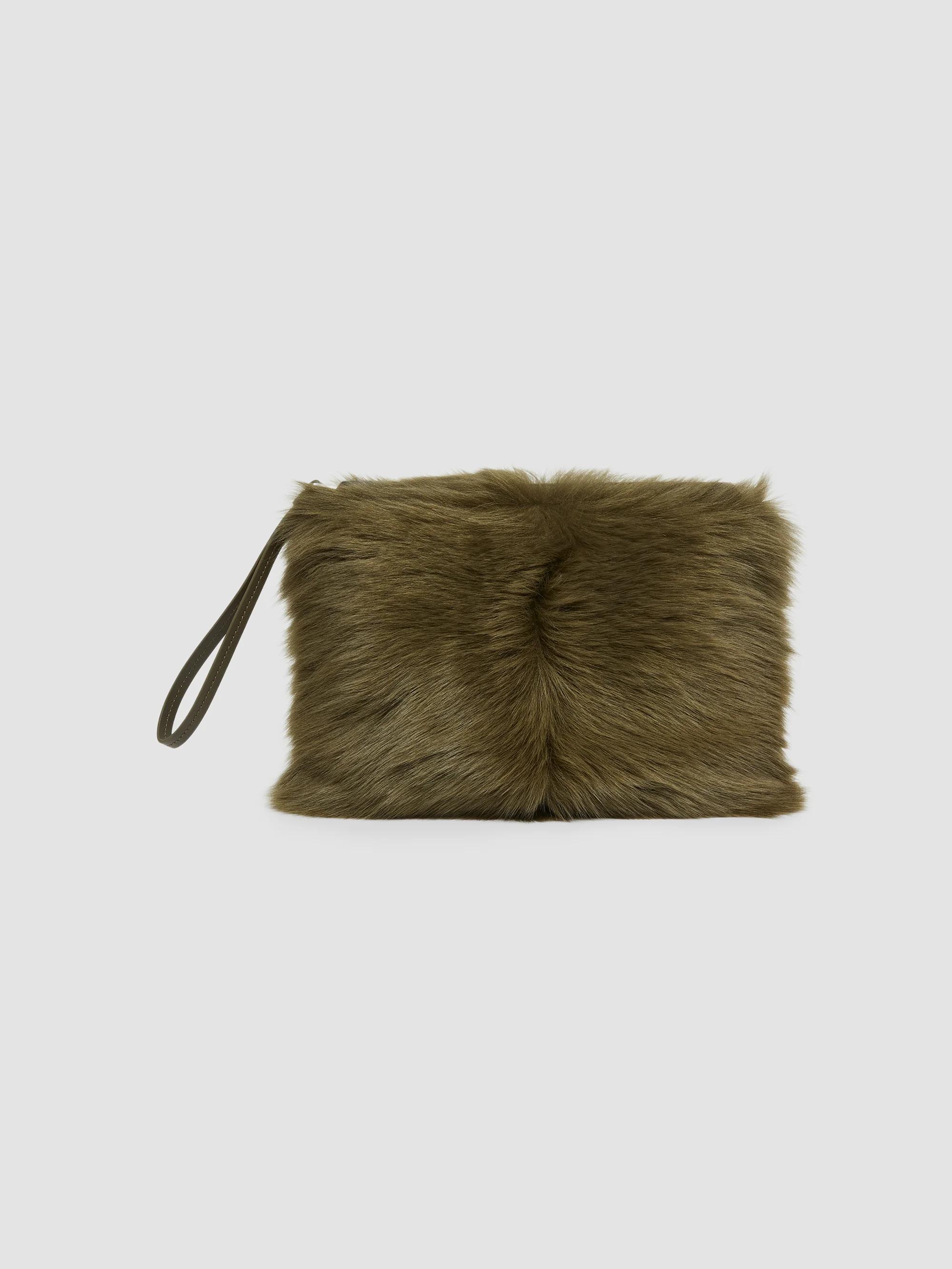 Women's Shearling Zip Pouch