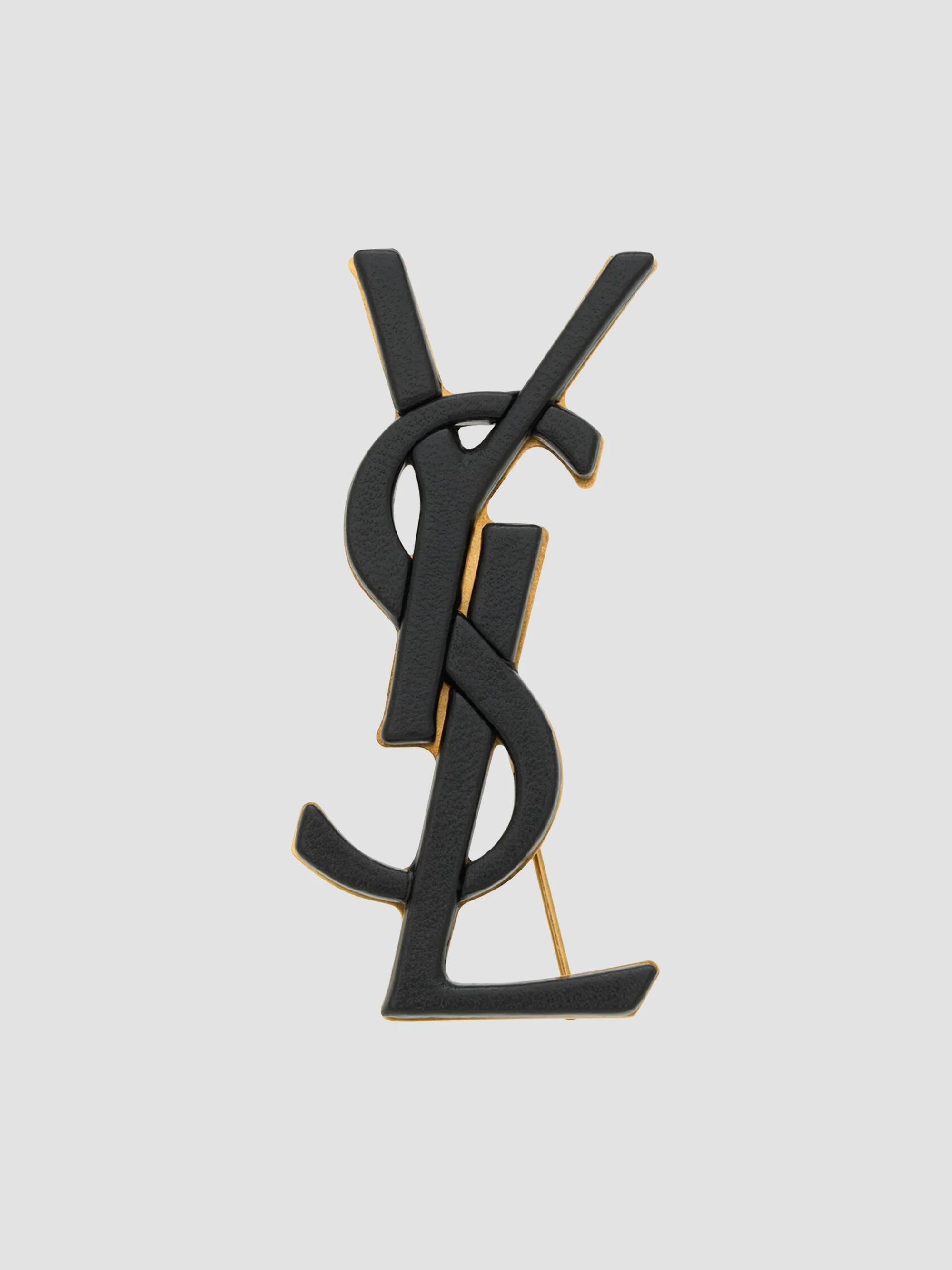Saint Laurent Goldtone YSL Logo Brooch | Saks Fifth Avenue