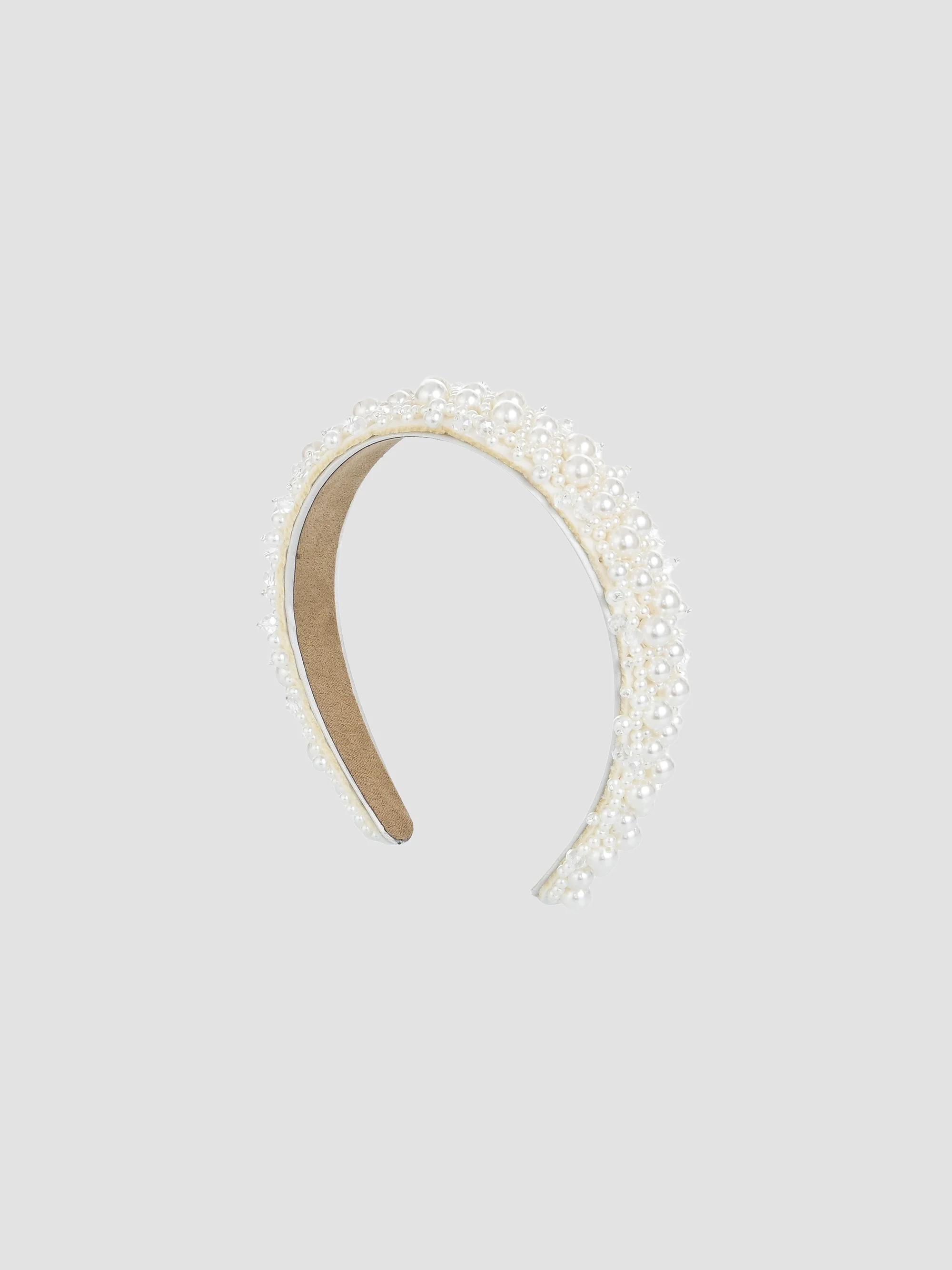 Mimi Tutu Girl's Girl's Pearl Embellished Headband - White