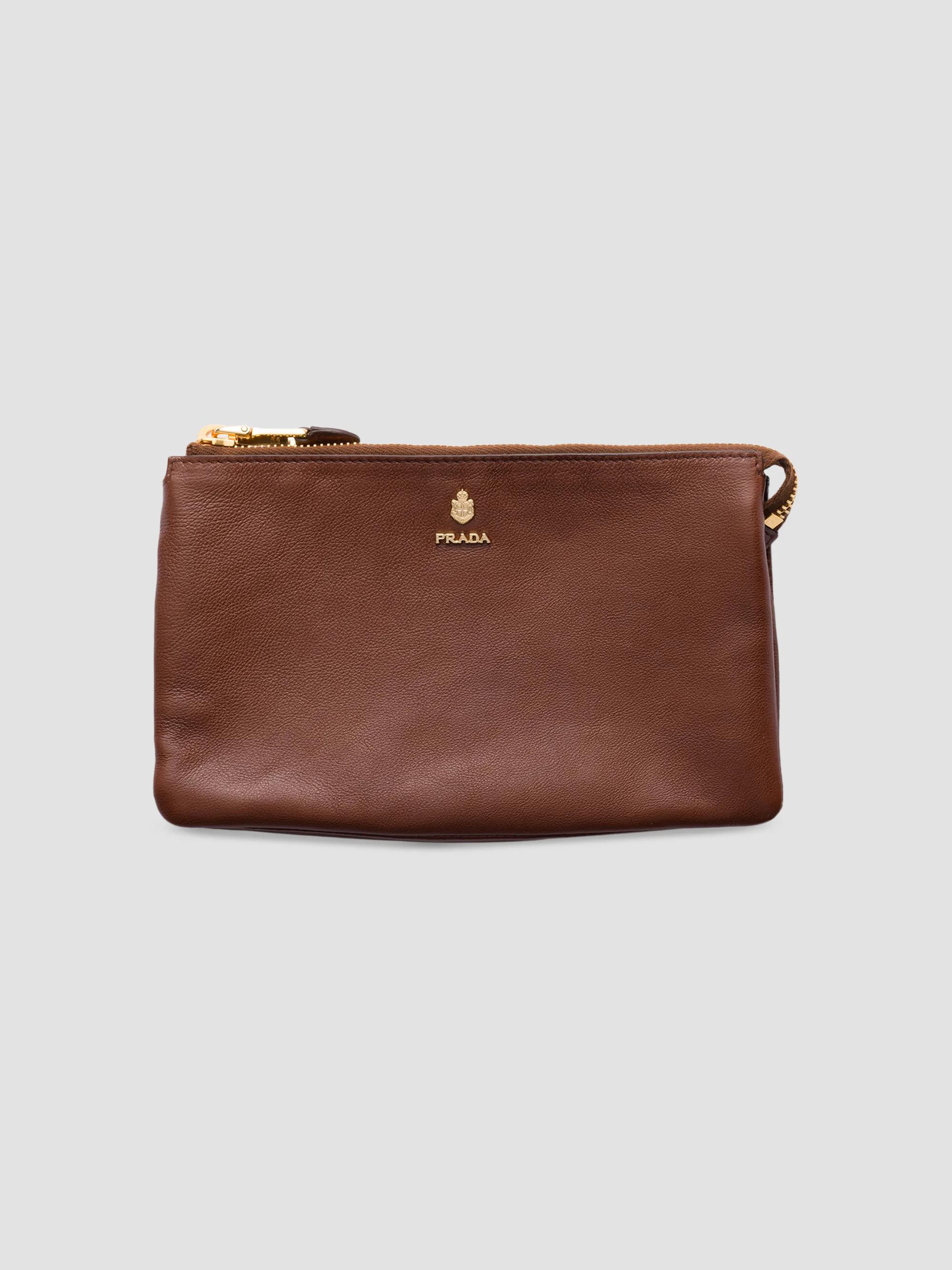 Prada Leather Zipper Pouch | Saks Fifth Avenue