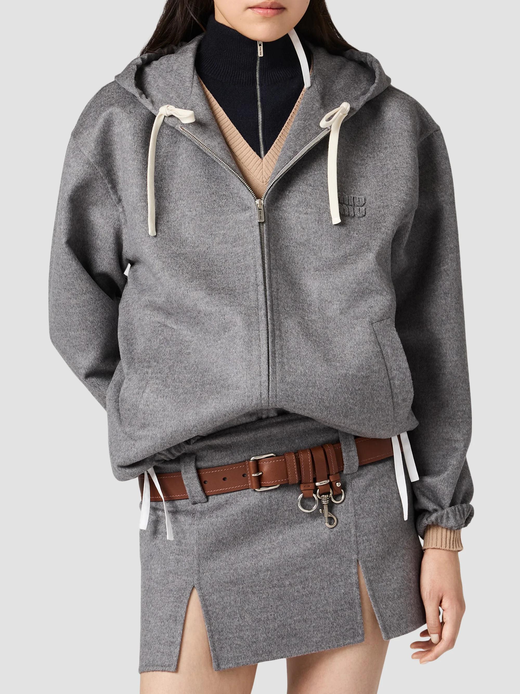 Miu Miu Double Cashmere and Wool Hoodie Jacket | Saks Fifth Avenue