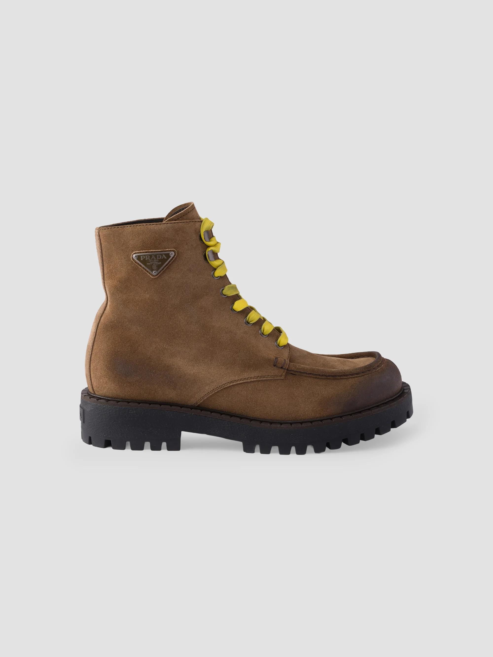 Prada Monolith Brushed Leather and Re-Nylon Boots with Pouch