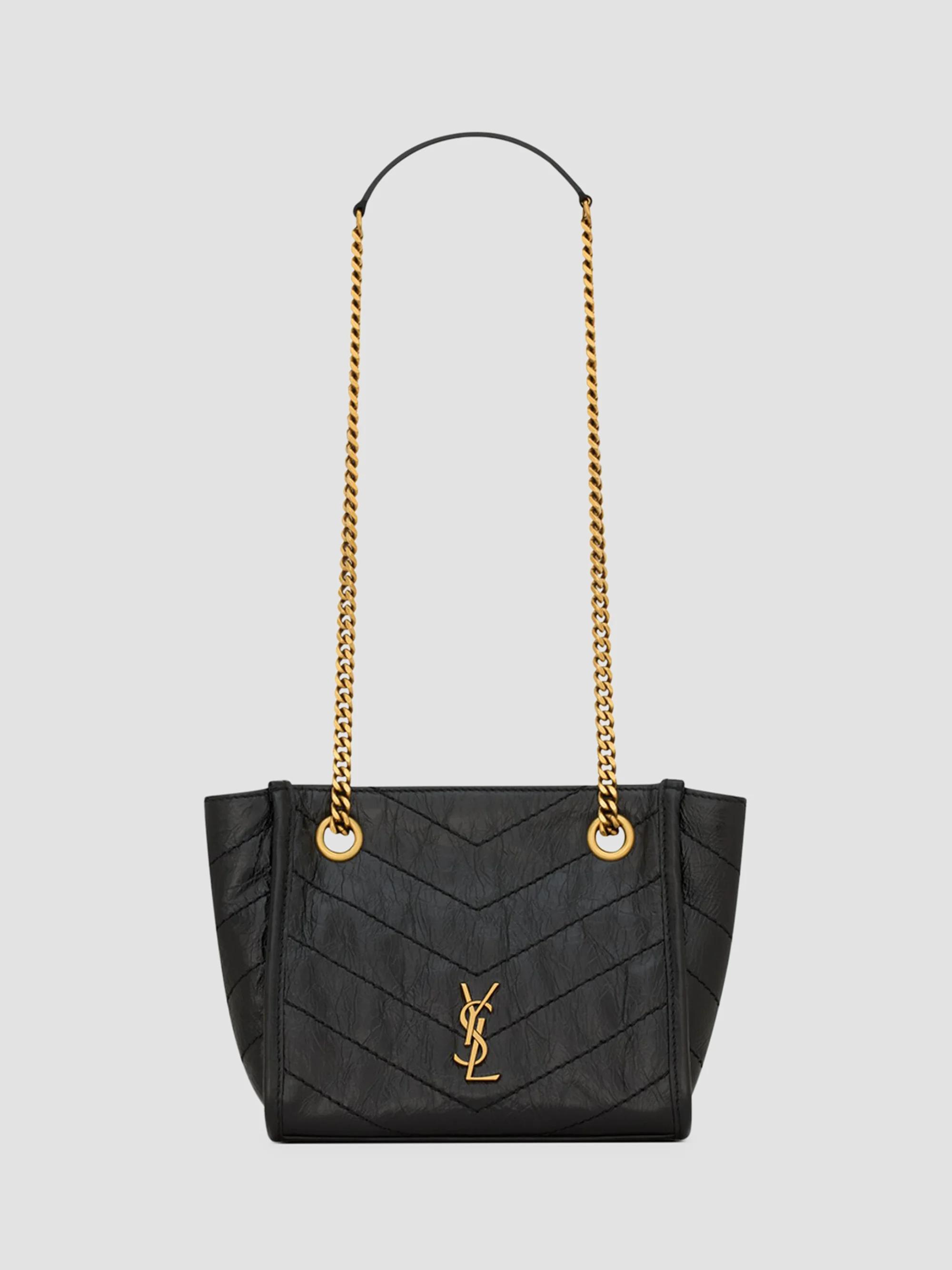 Saint Laurent Medium Sunset Croc-Embossed Leather Shoulder Bag