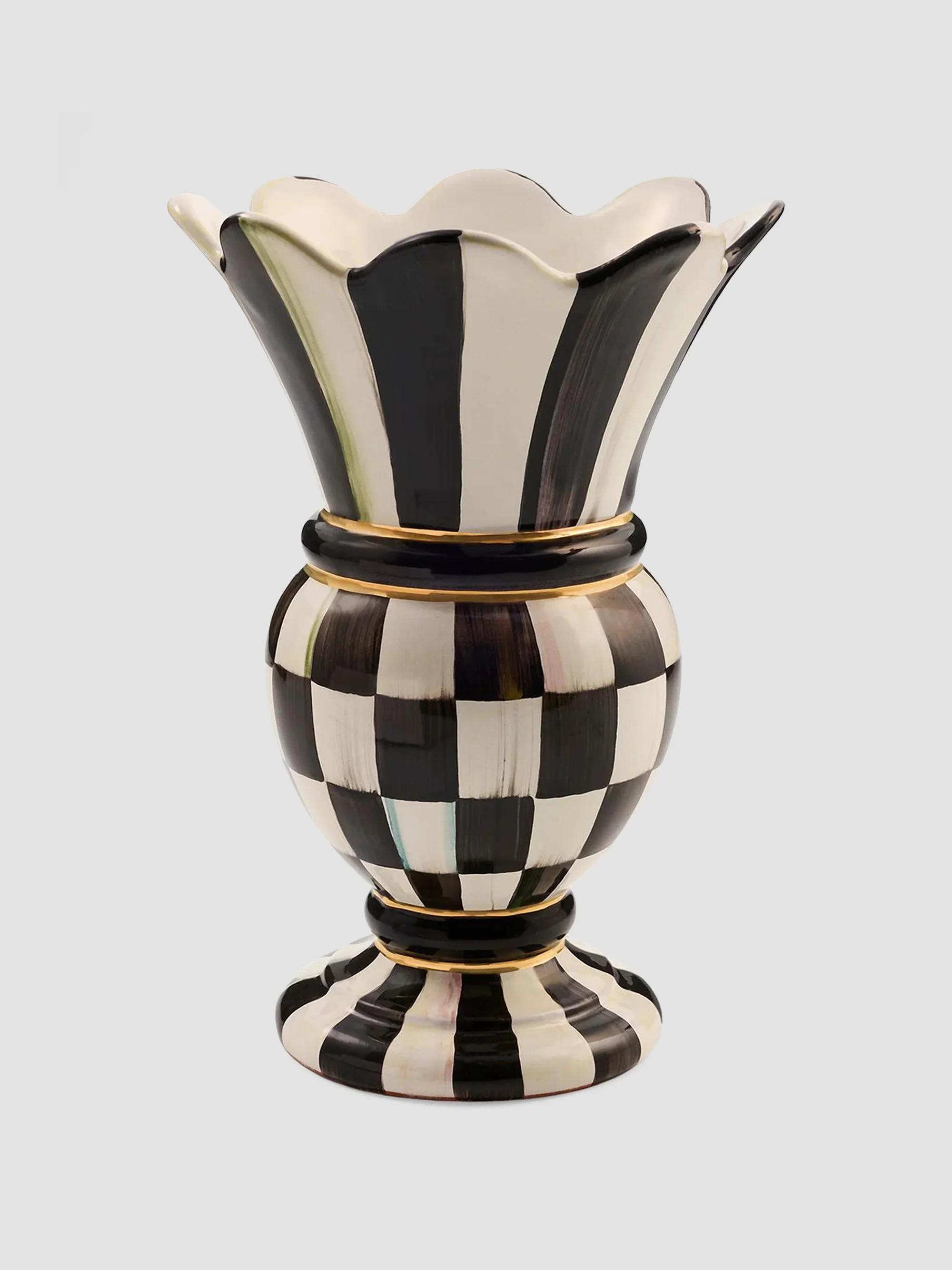 MacKenzie-Childs Courtly Check Ceramic Great Vase | Saks Fifth Avenue
