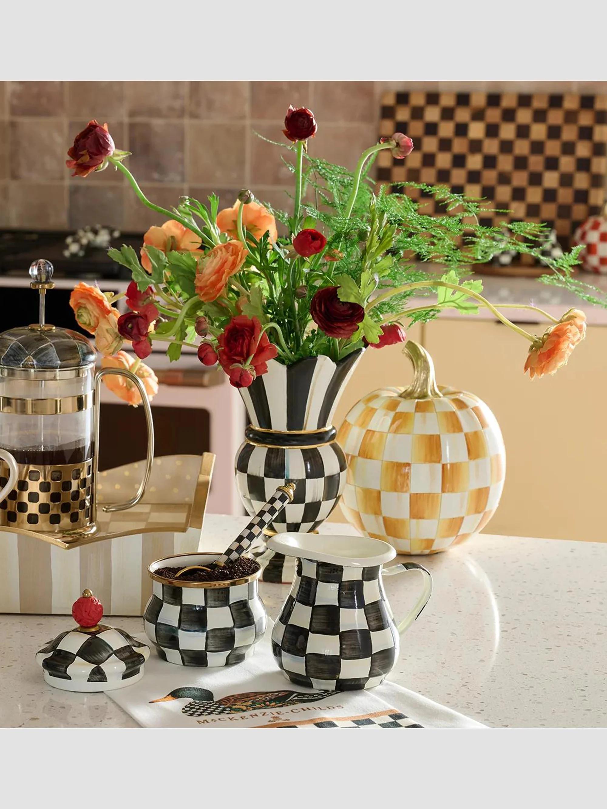 MacKenzie-Childs Courtly Check Ceramic Great Vase | Saks Fifth Avenue