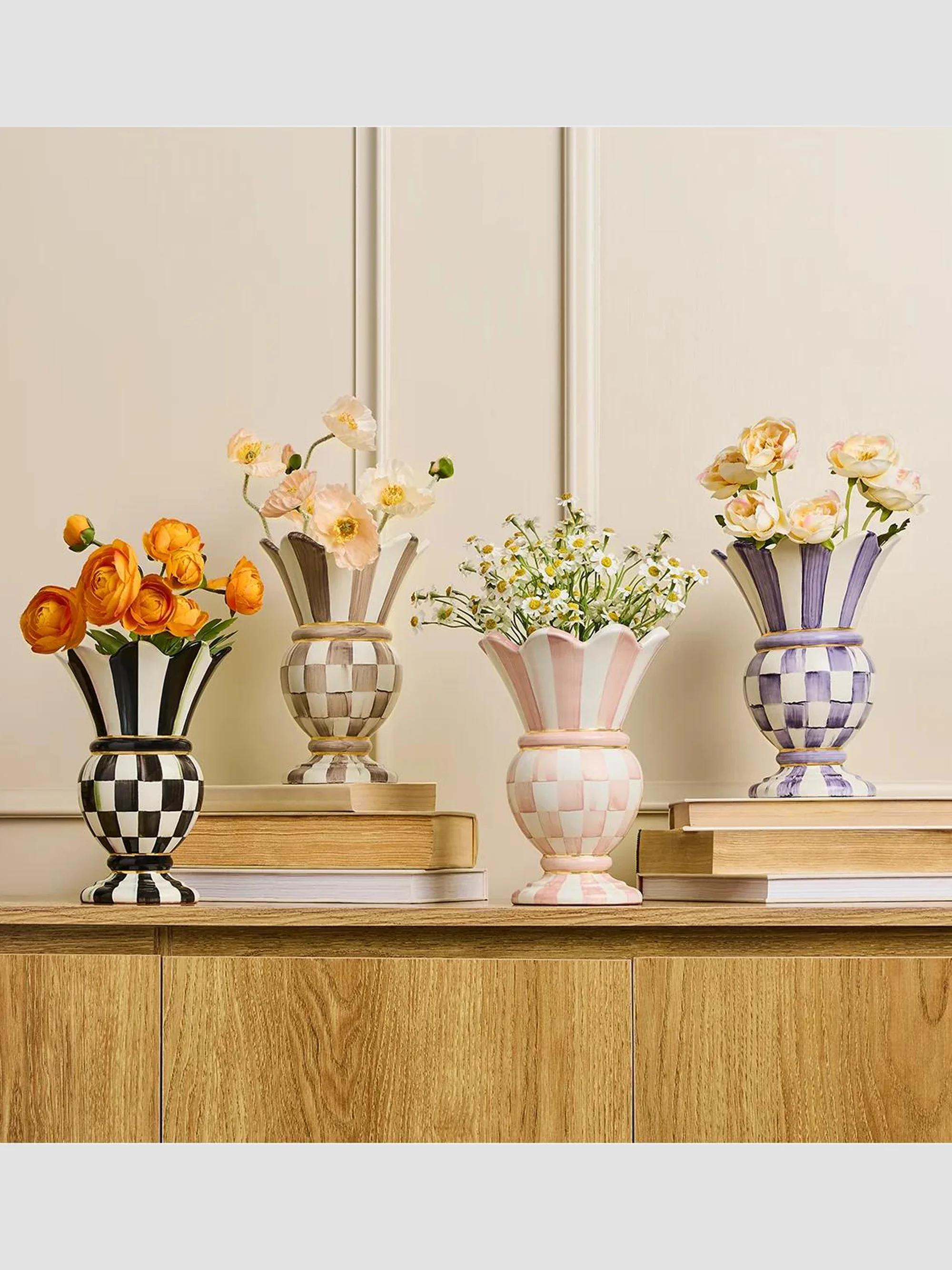 MacKenzie-Childs Courtly Check Ceramic Great Vase | Saks Fifth Avenue