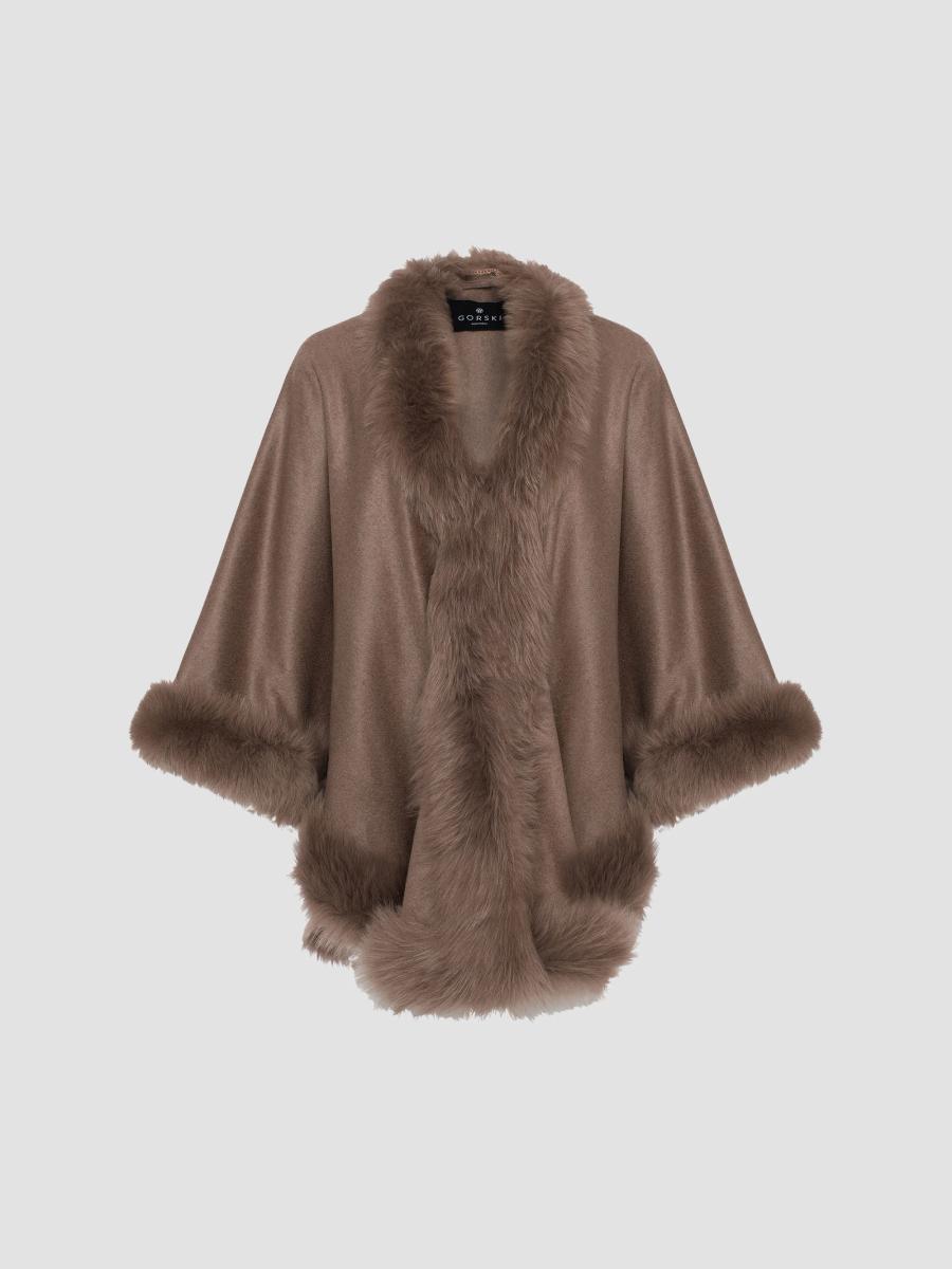 Gorski Women's Select Cashmere Cape In Khaki Taupe