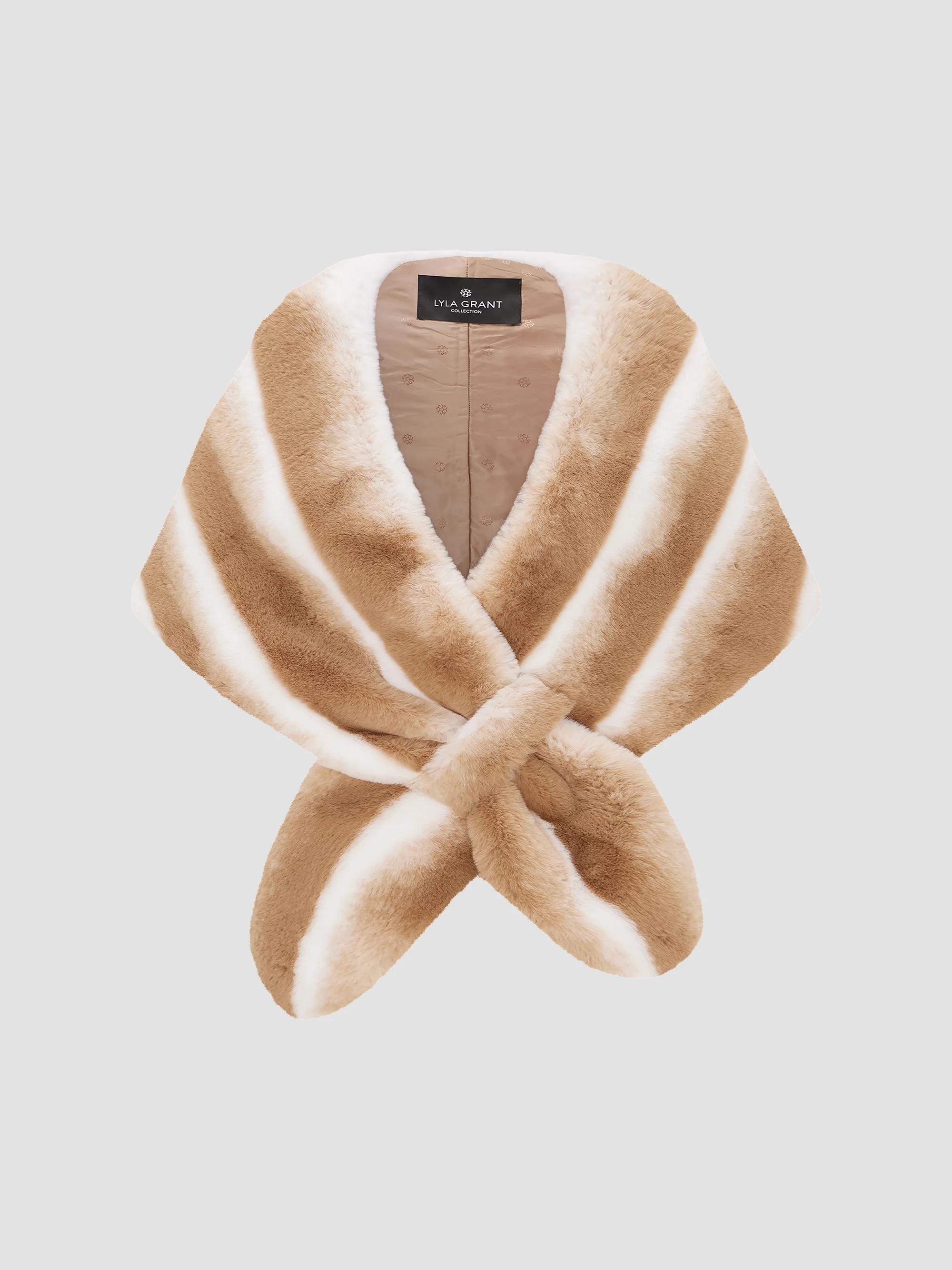 Lyla Grant Women's Fur-Free Chinchilla (Faux Fur) Stole - Beige Chinch