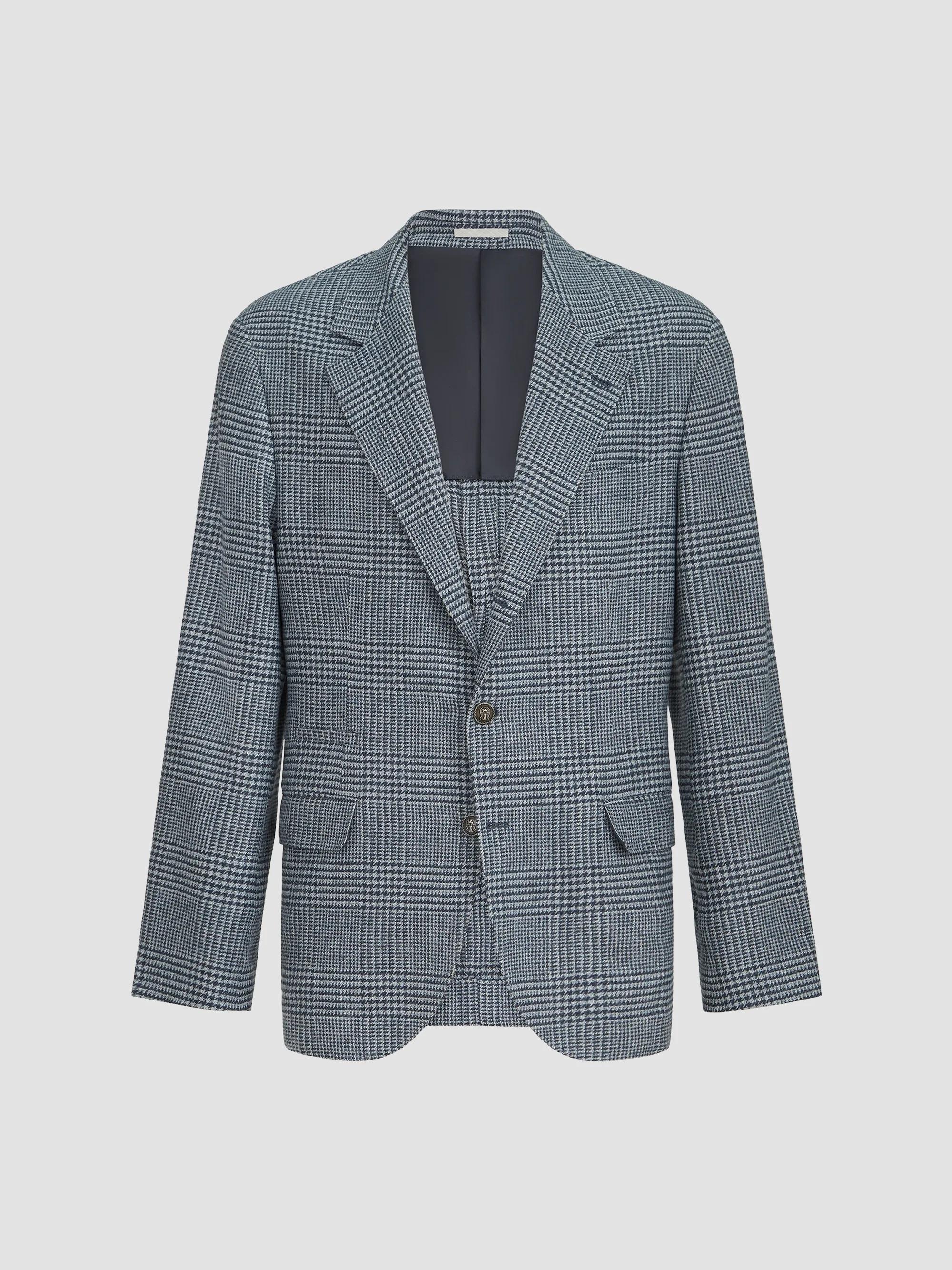 Brunello Cucinelli Comfort Wool and Cashmere Prince of Wales