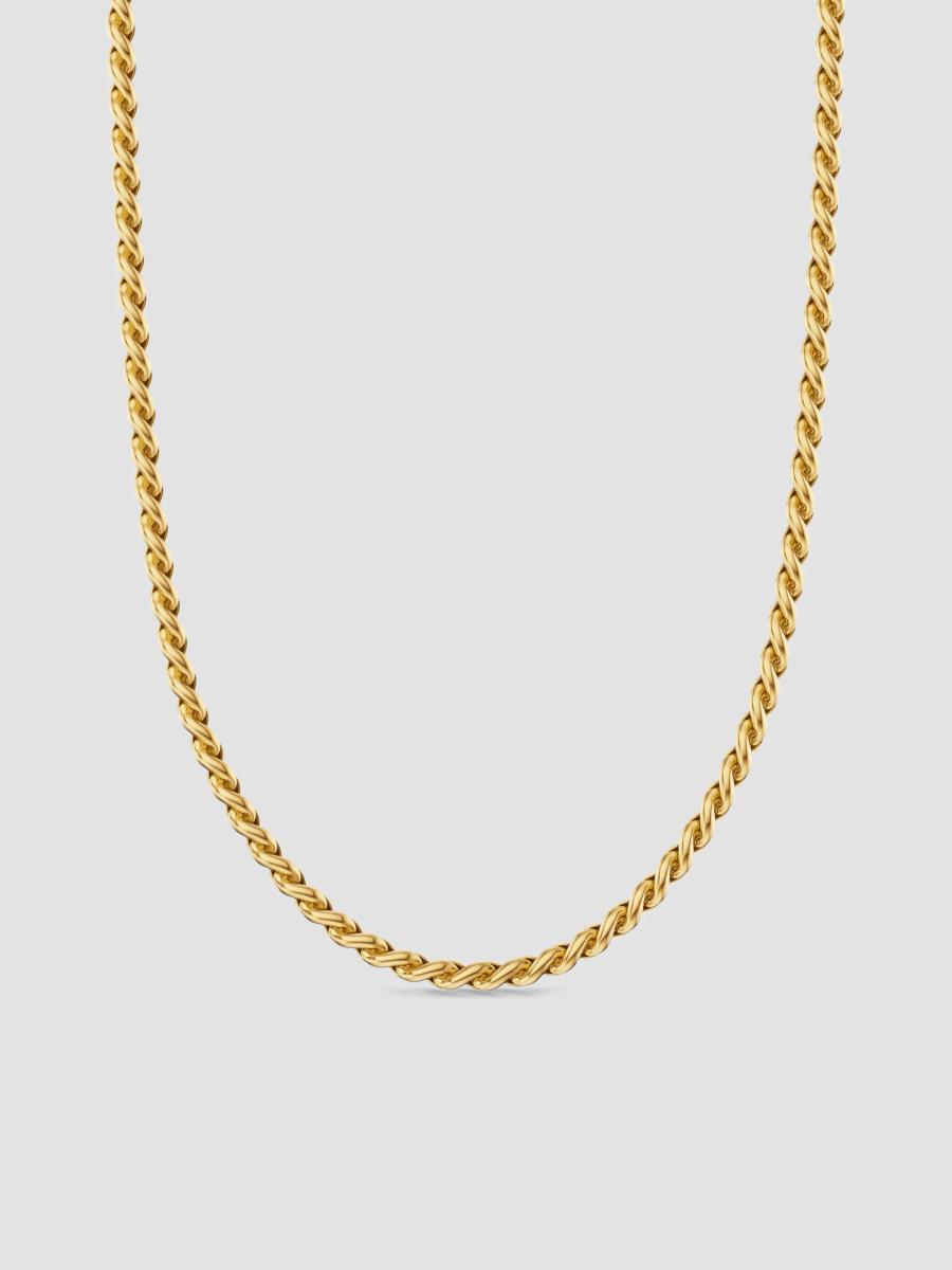 David Yurman Women's Sculpted Cable Chain Necklace In 18k Yellow Gold, 3.7mm