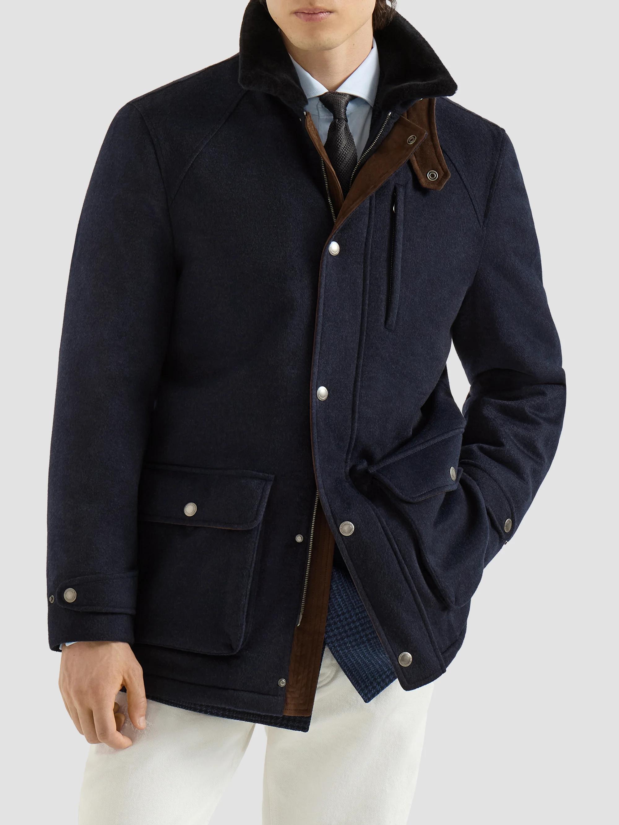 Brunello Cucinelli Bonded Cashmere Beaver Cloth Field Jacket