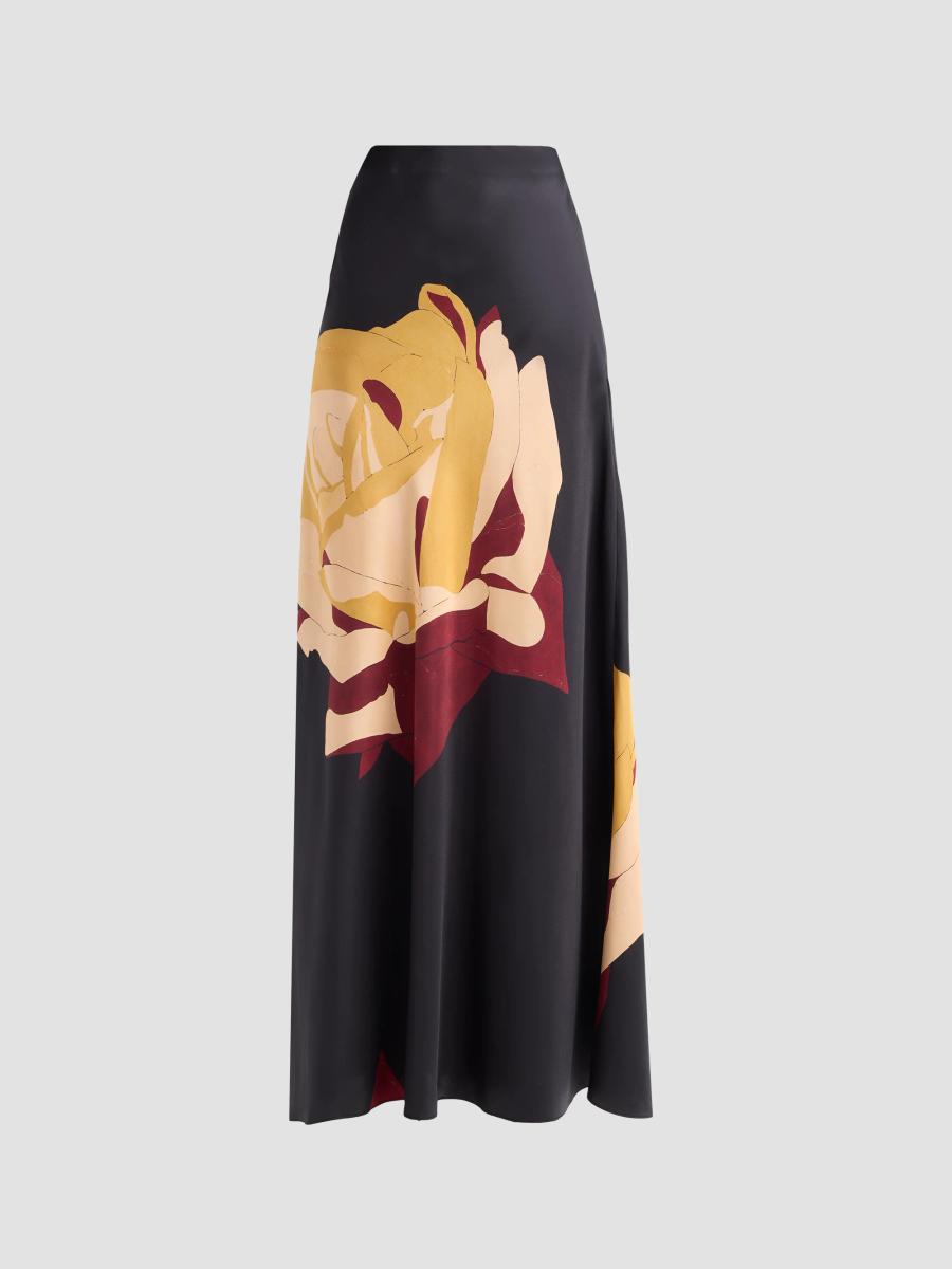 Ulla Johnson Women's Pera Floral Silk Skirt In Black