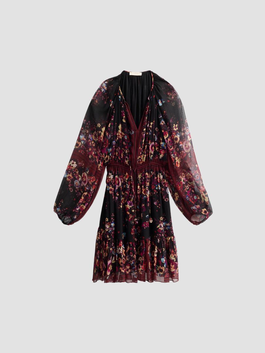 Ulla Johnson Women's Mariselle Floral Silk Mini Dress In Black
