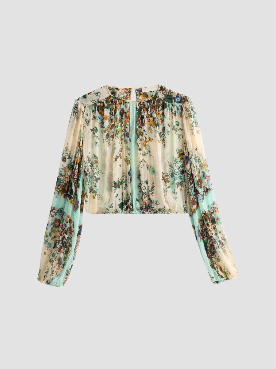 Ulla Johnson Women's Elenora Floral Silk Blouse In Blue