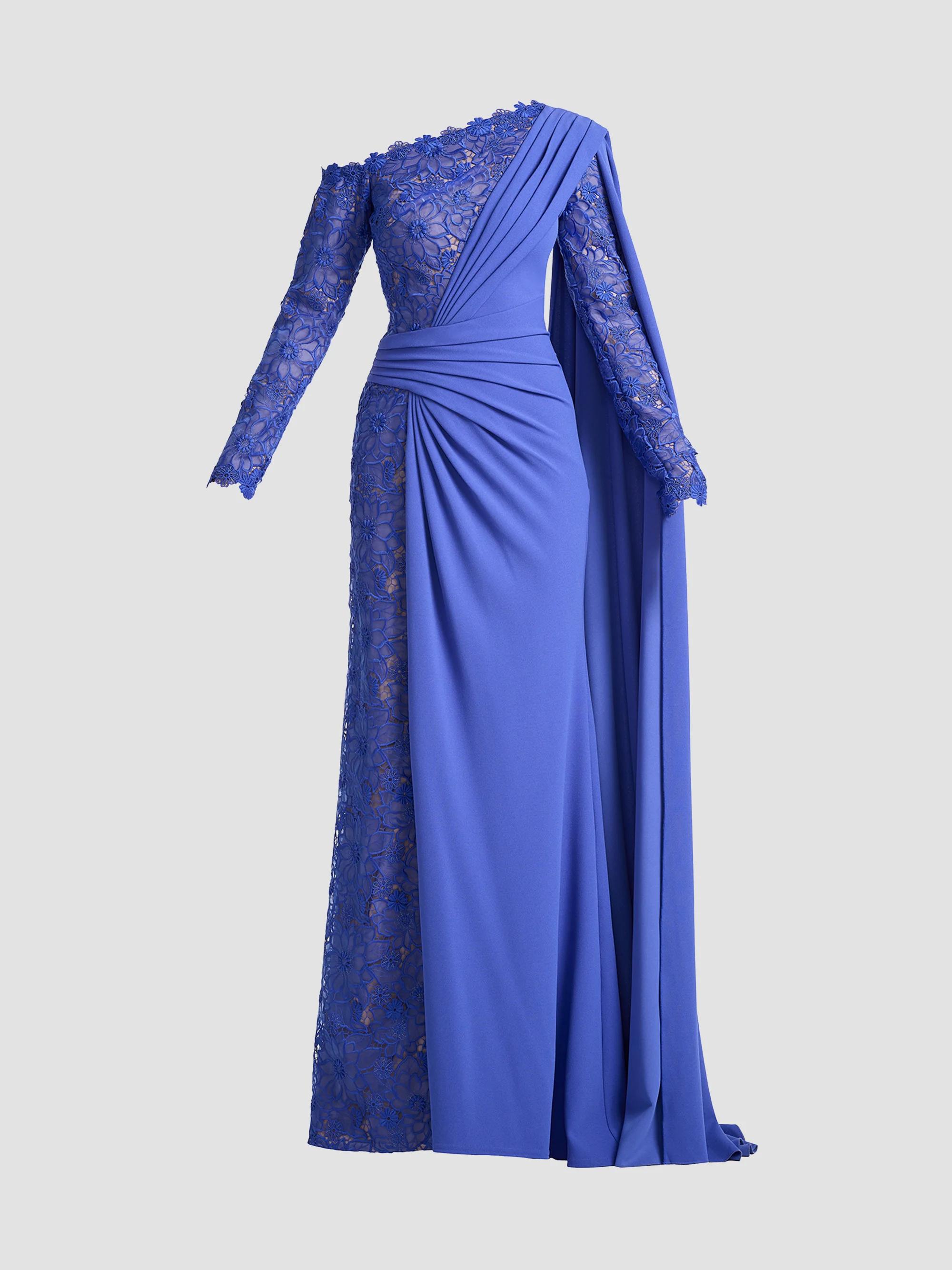Tadashi Shoji Cold-Shoulder Corded Lace Gown | Saks Fifth Avenue