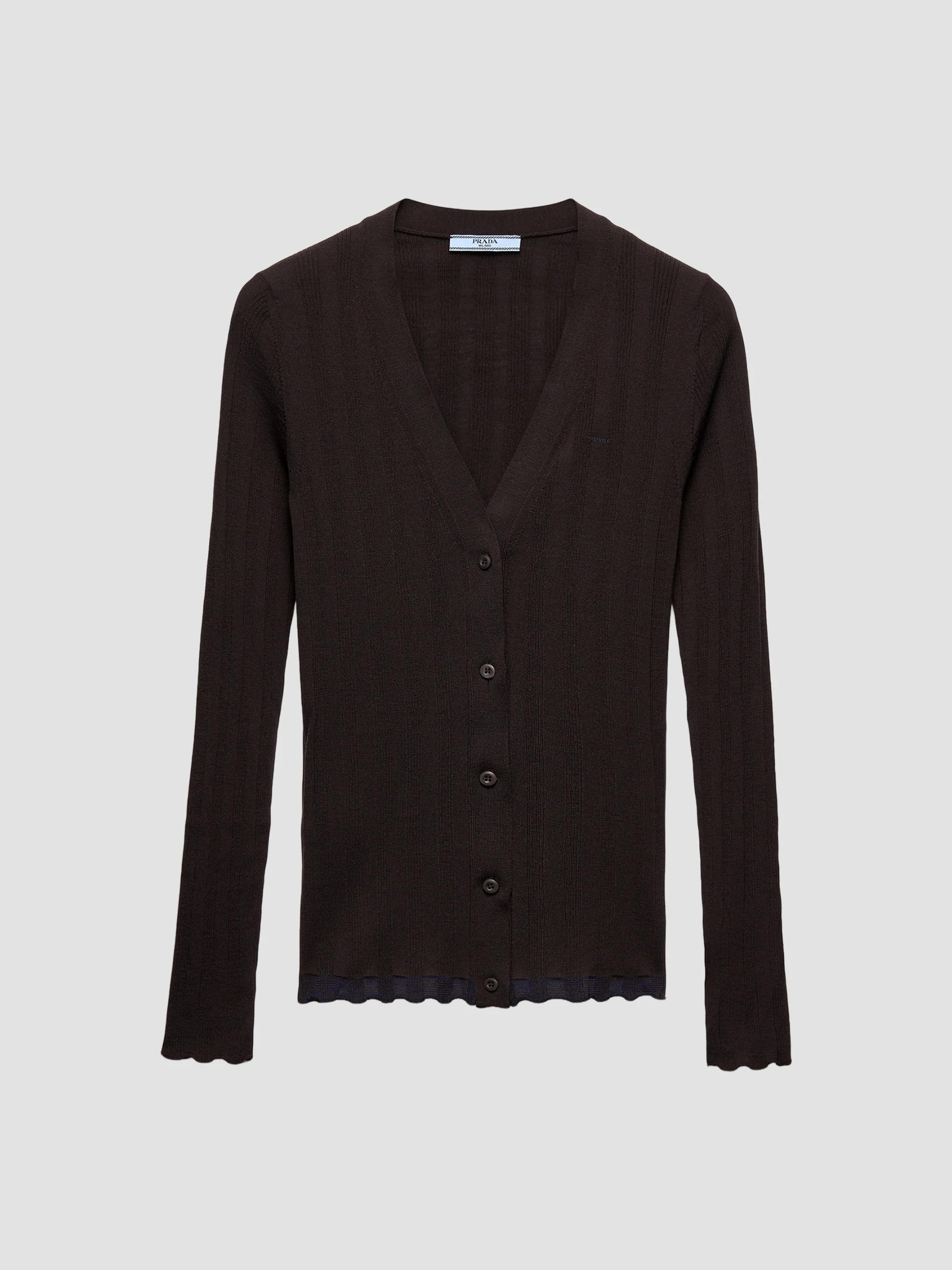 Prada Argyle Cashmere V-Neck Sweater | Saks Fifth Avenue