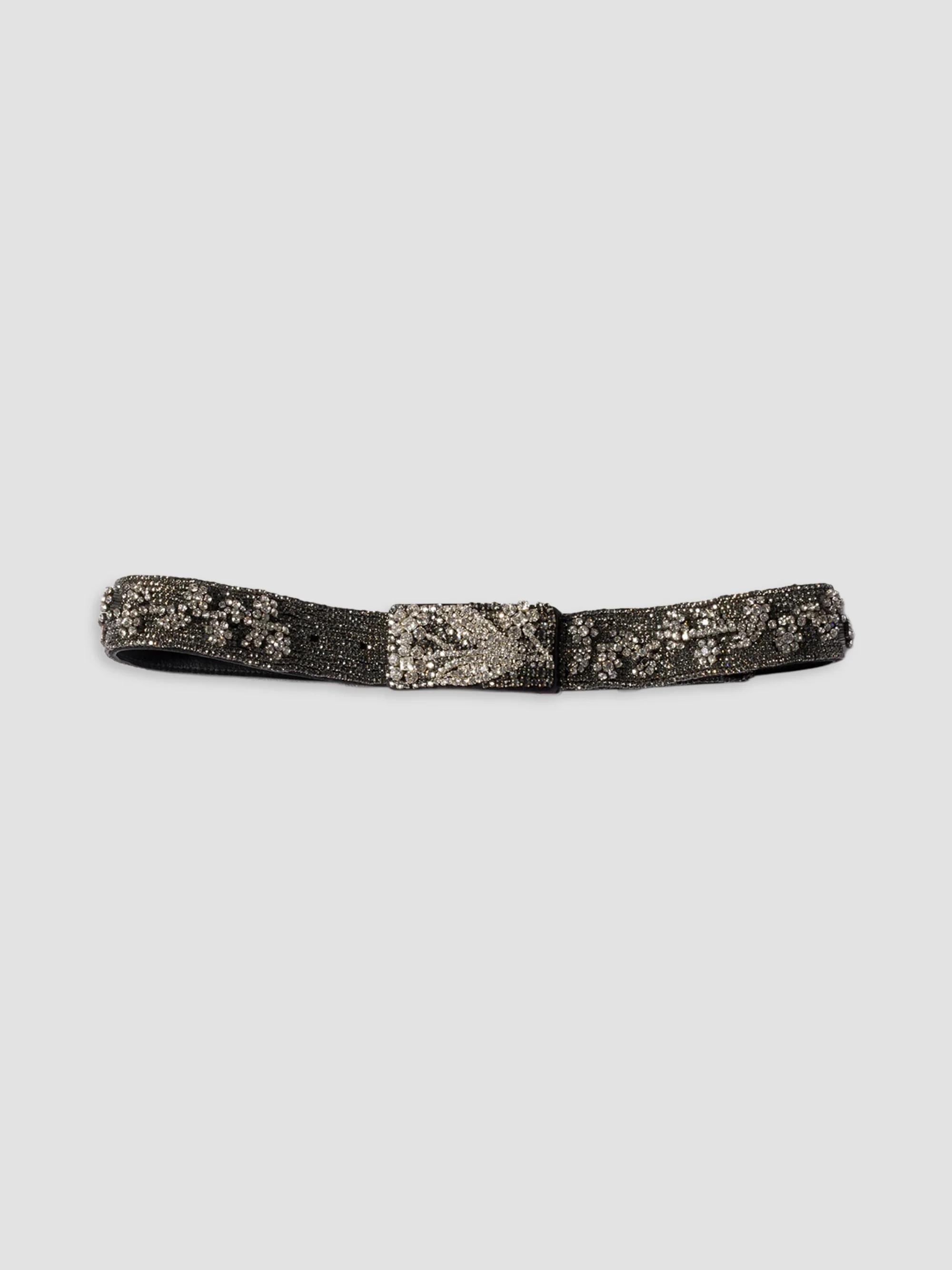 Miu Miu Women's Embroidered Duchesse and Leather Belt - Multicolored - Size 30