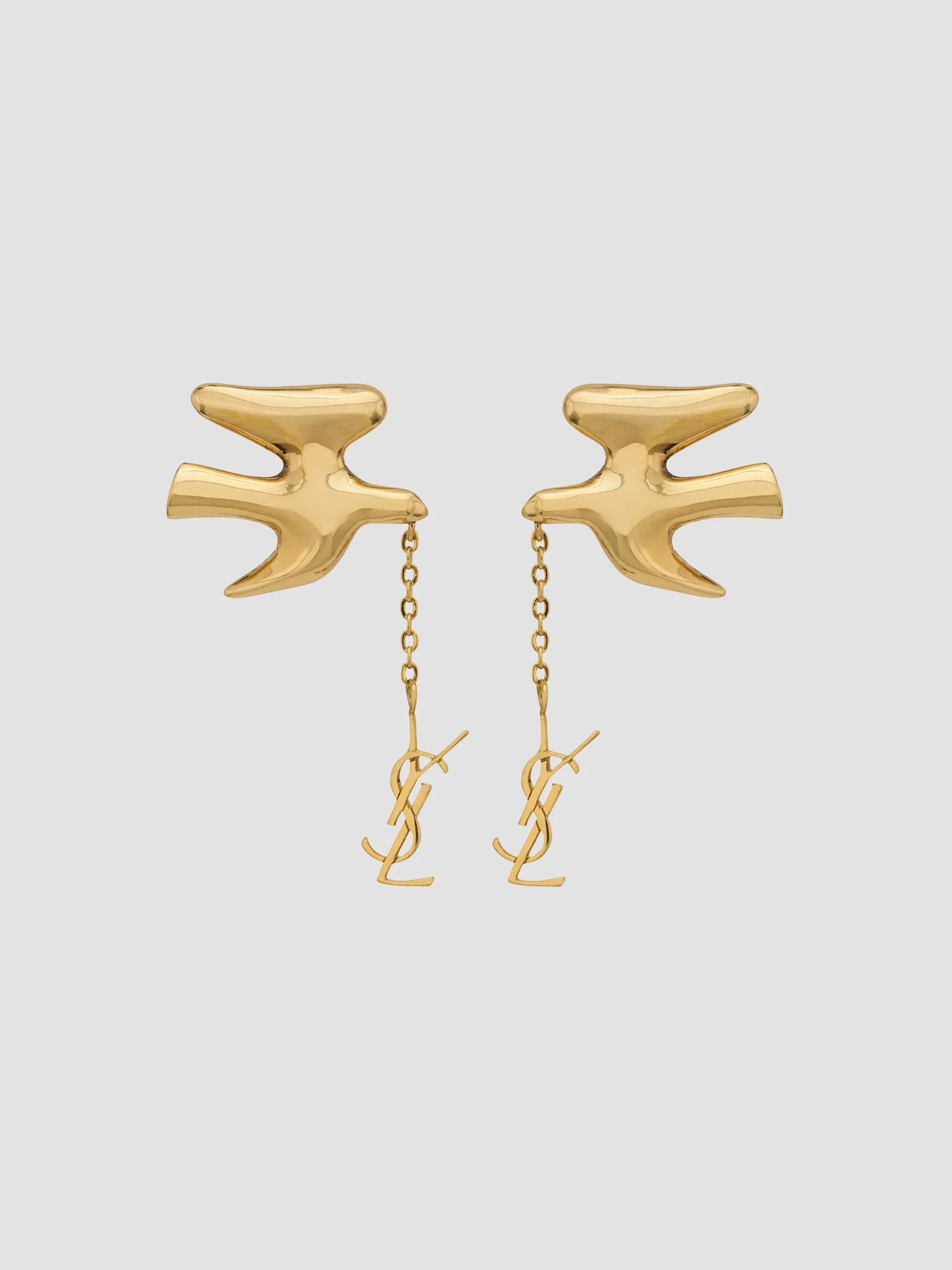 Saint Laurent Goldtone YSL Logo Brooch | Saks Fifth Avenue