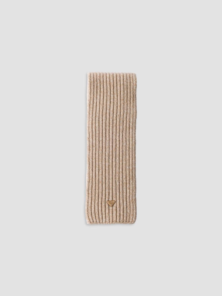 Prada Men's Wool And Cashmere Scarf In Beige