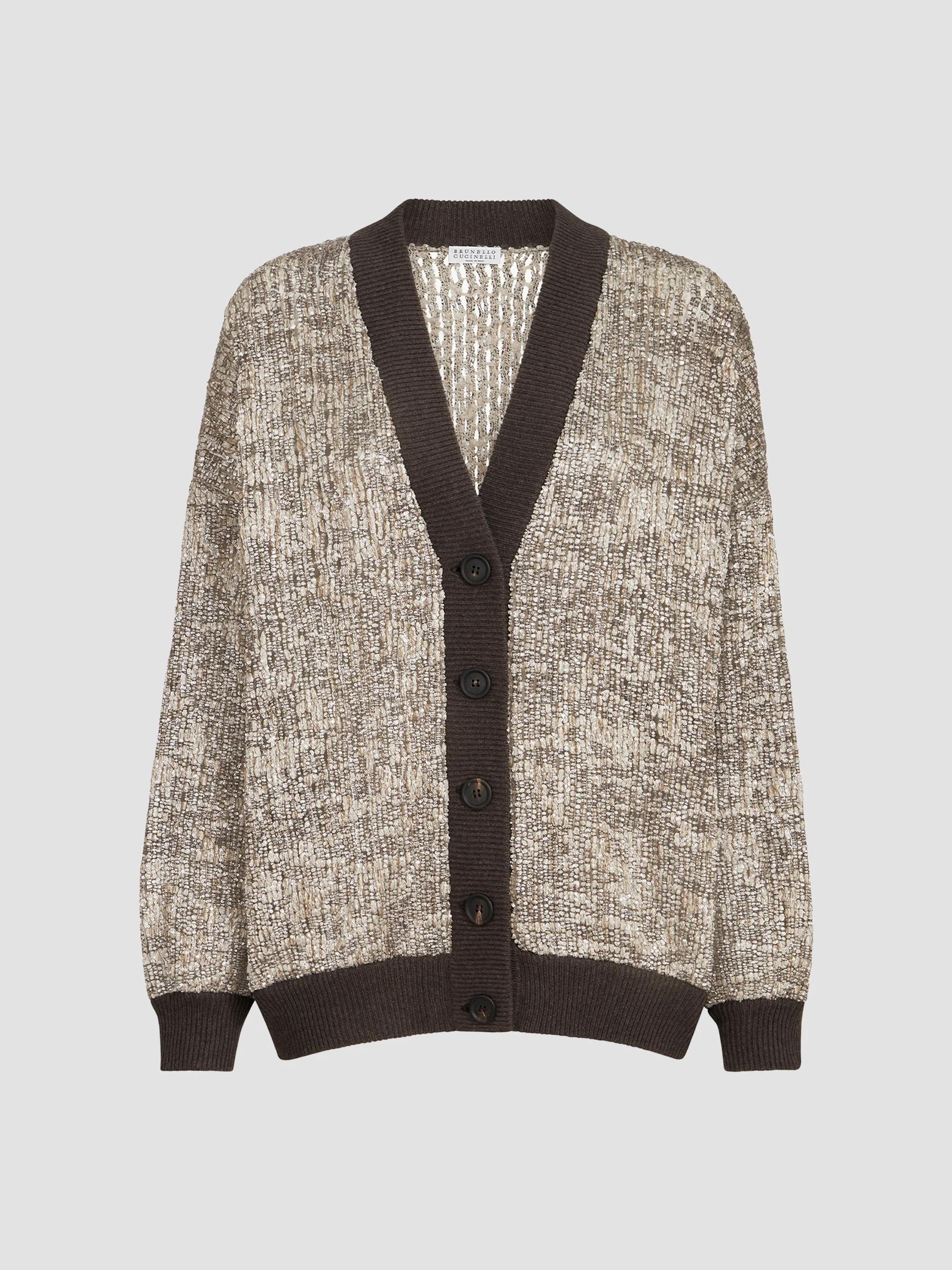 Brunello Cucinelli Dazzling Craquelé Embroidery Cardigan | Saks