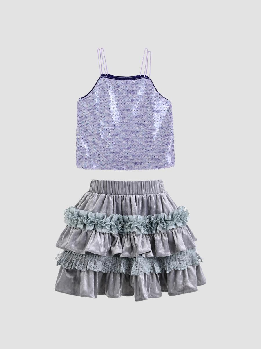 Tulleen Girl's Little Girl's & Girl's Anthea Skirt Set In Purple