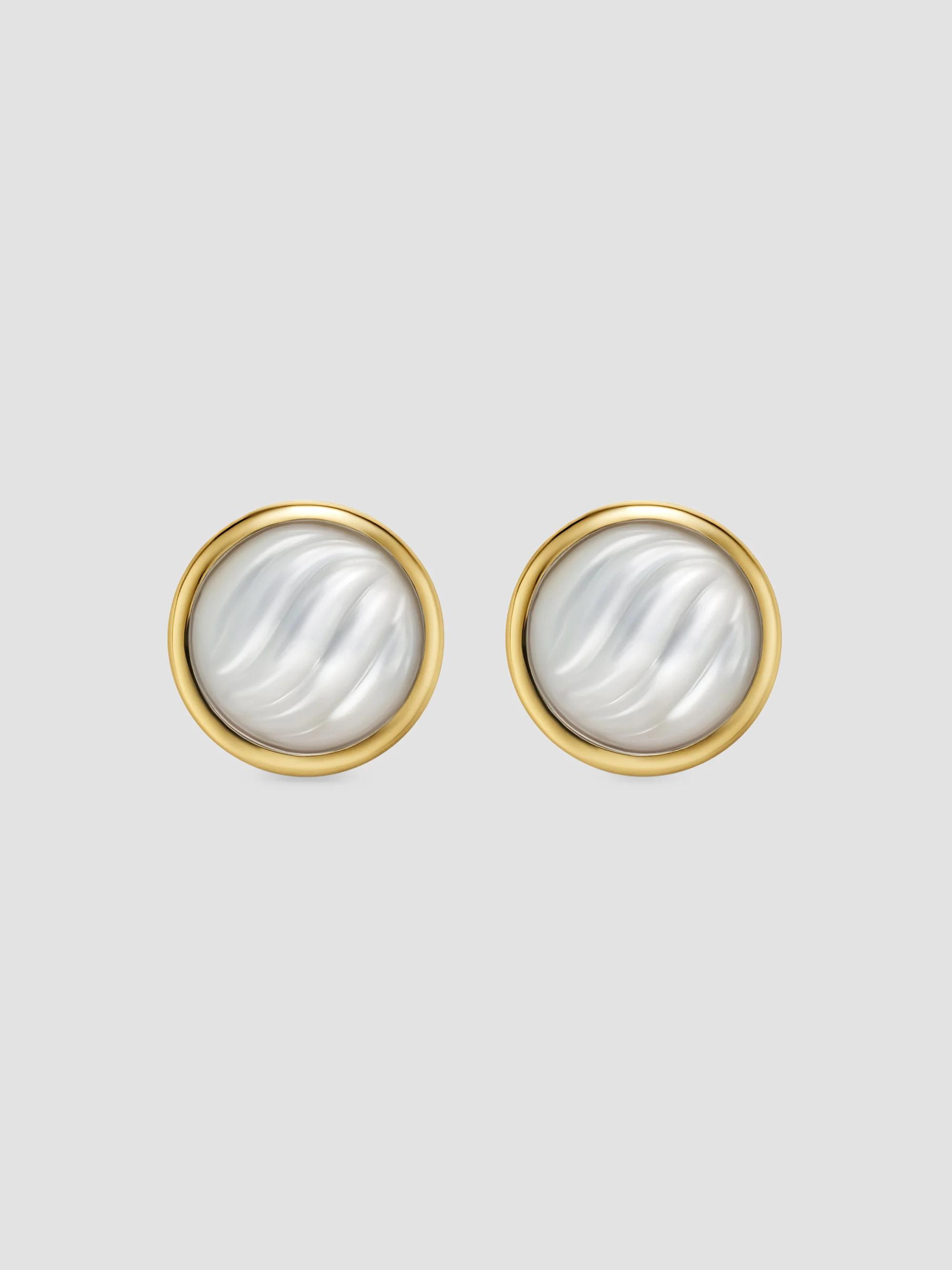 Women's Sculpted Cable Stud Earrings in 18K Yellow Gold