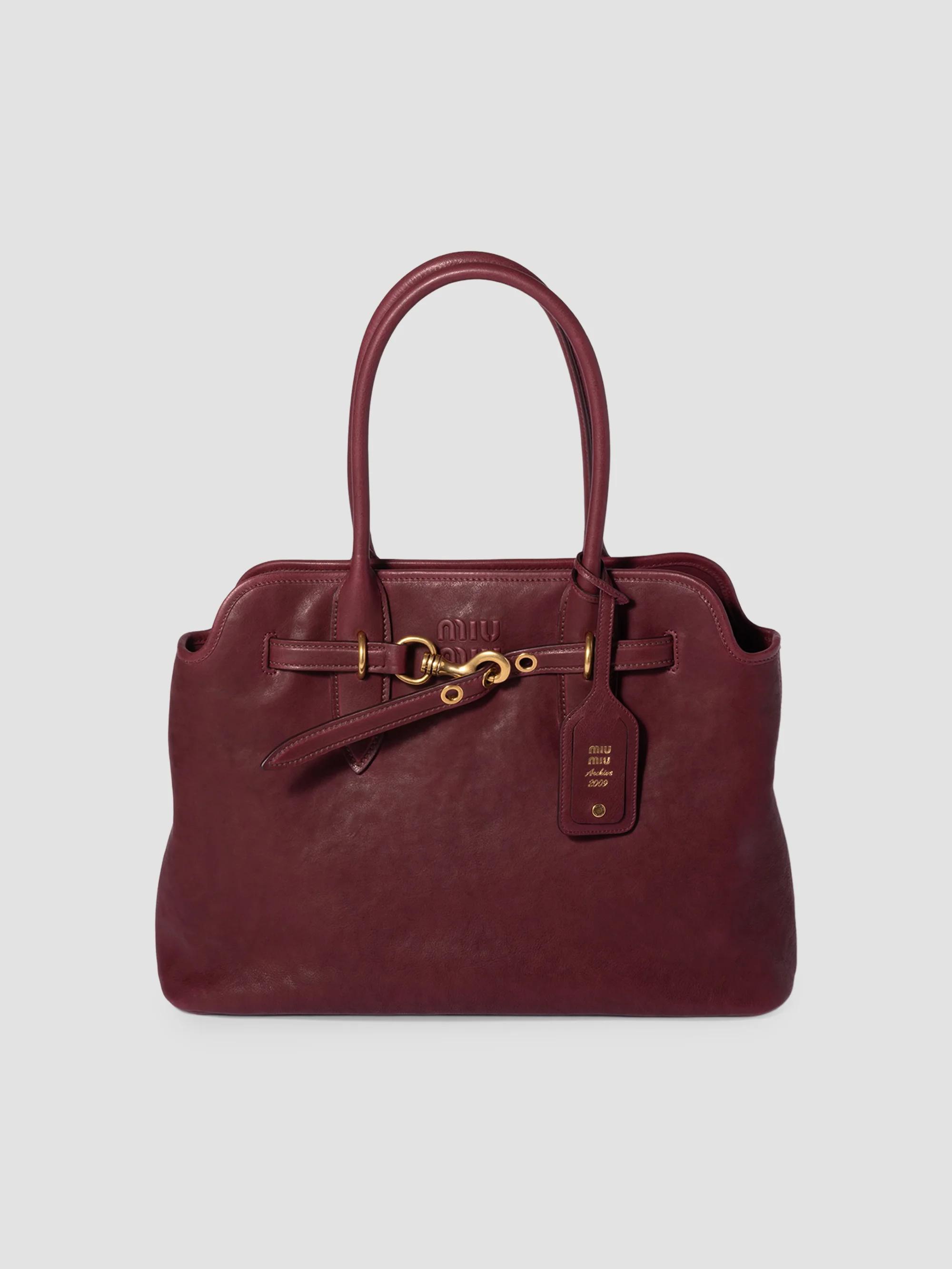Miu Miu Aventure Nappa Leather Shoulder Bag | Saks Fifth Avenue