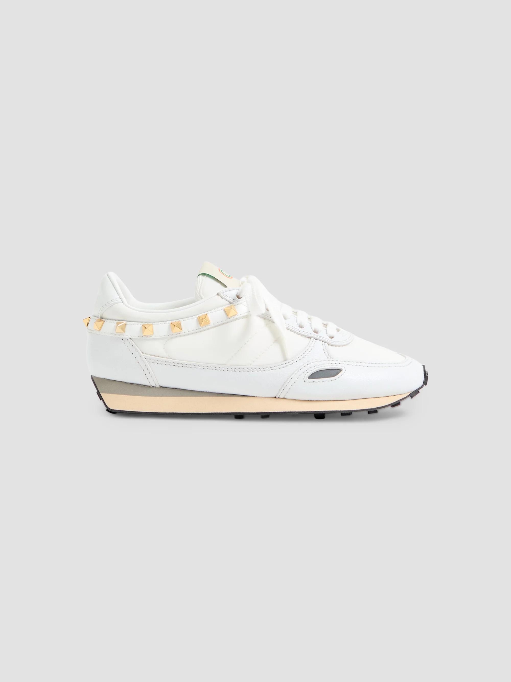 Valentino Garavani Stud-Up Leather and Nylon Sneakers | Saks Fifth Avenue
