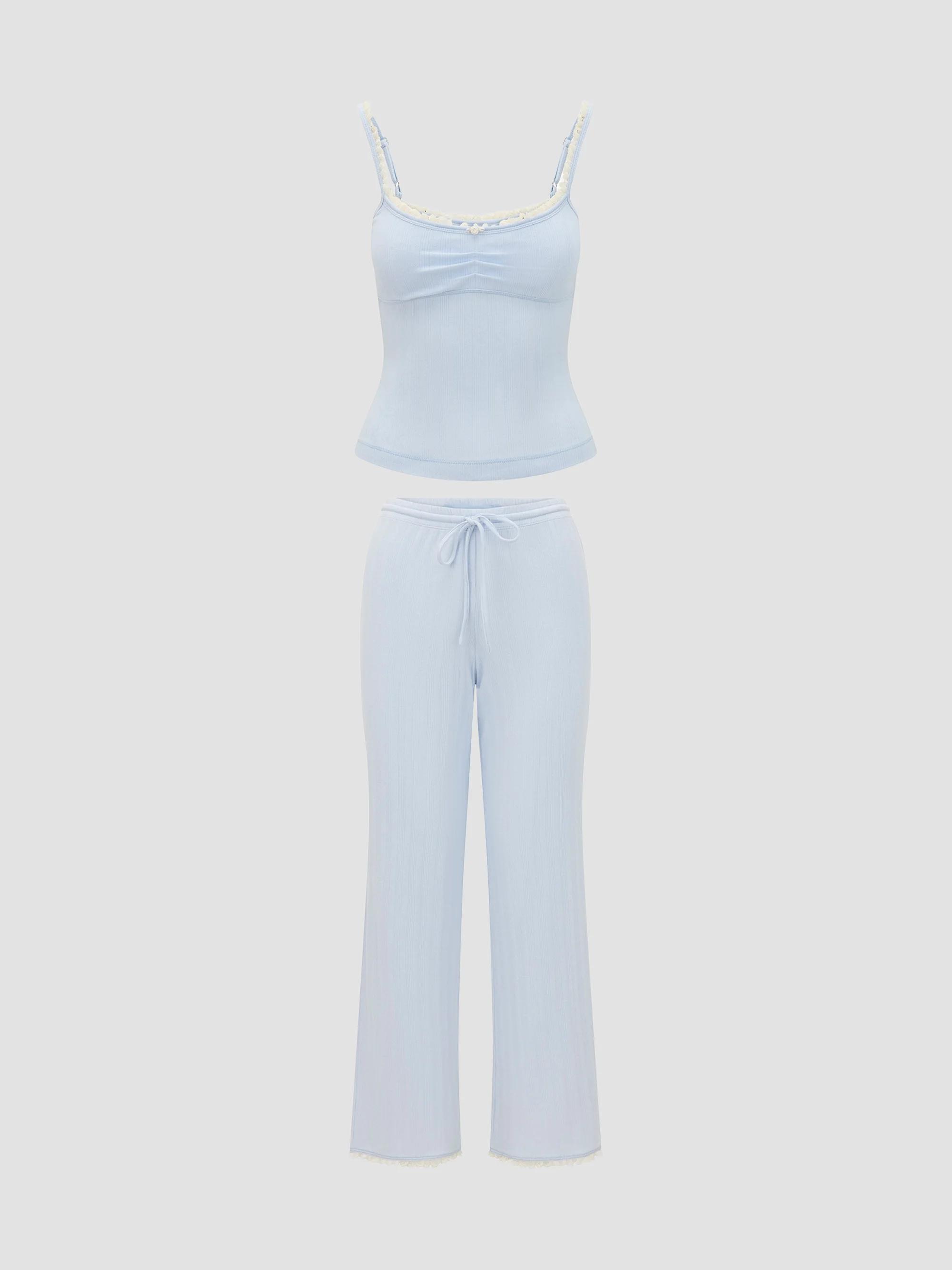 Hill House Home Women's The Hadley Pointelle Pajama Set - Blue - Size XL