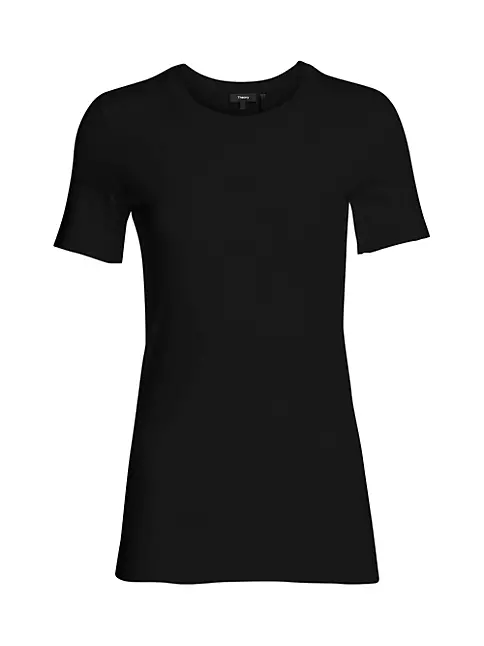 Cropped Celine T-Shirt in Cotton Jersey - White / Black - Size : Xs - for Women