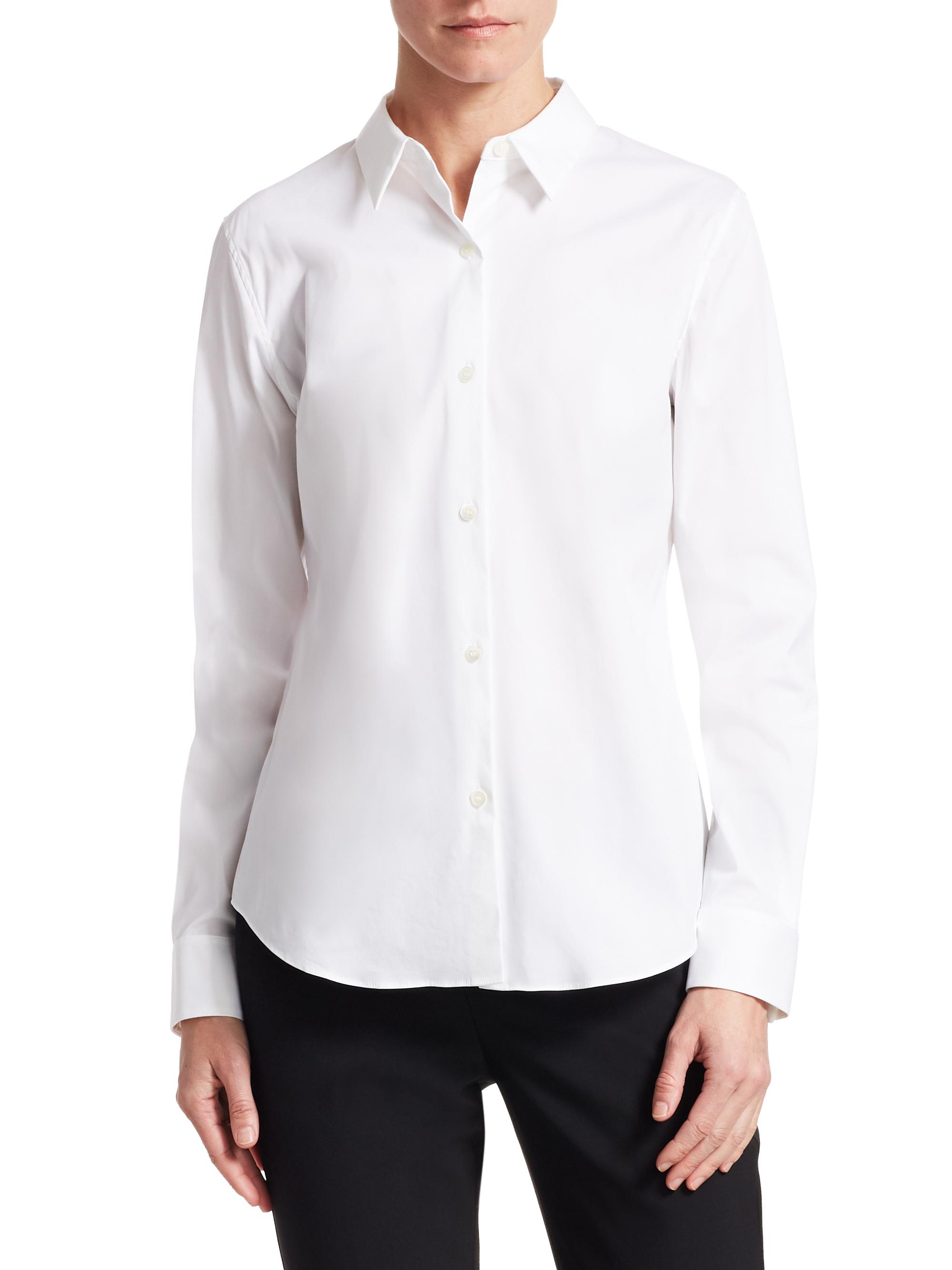 Theory Tenia Luxe Cotton Shirt | Saks Fifth Avenue