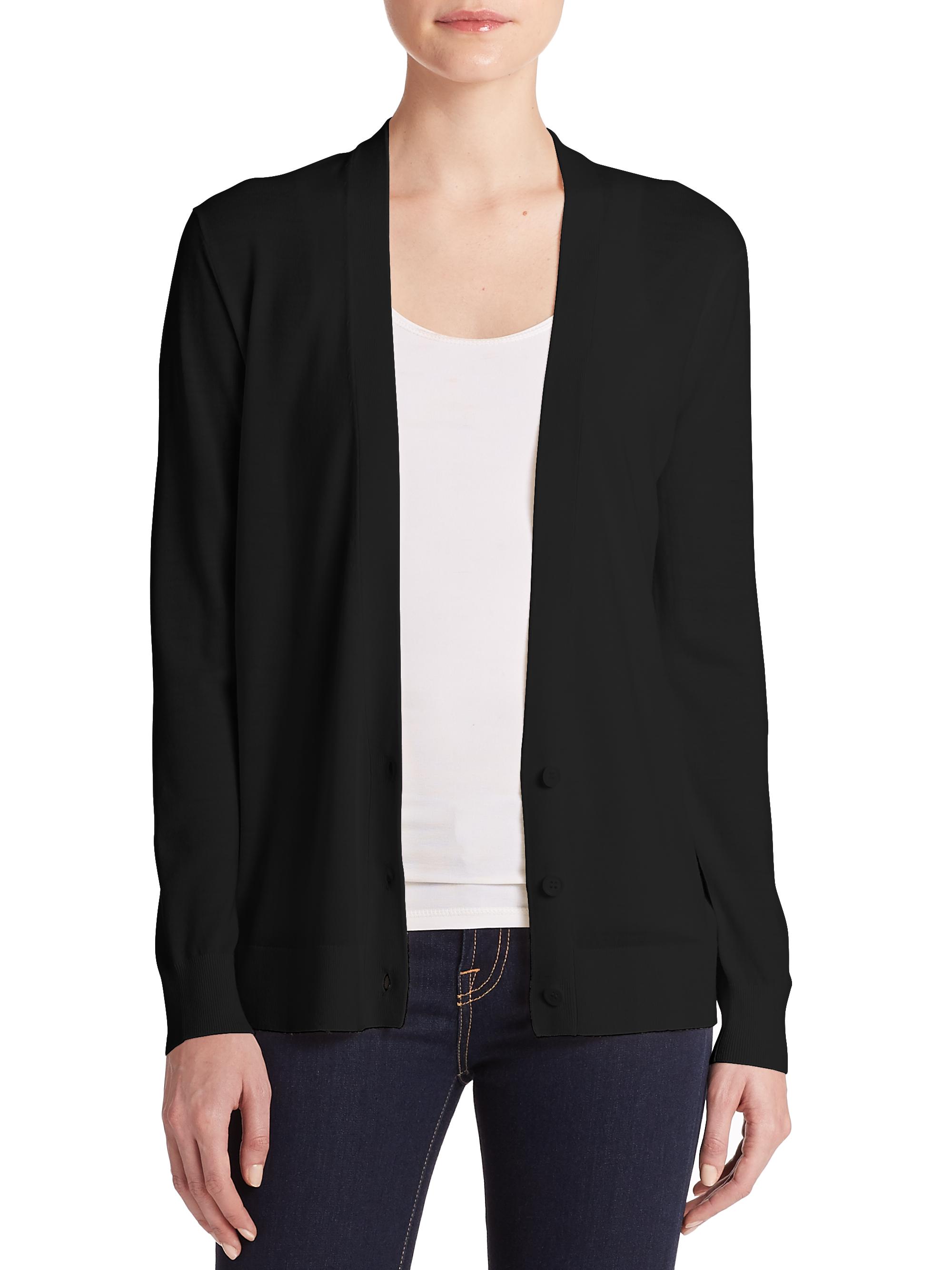 Theory Women's Wool-Blend Knit Cardigan - Black