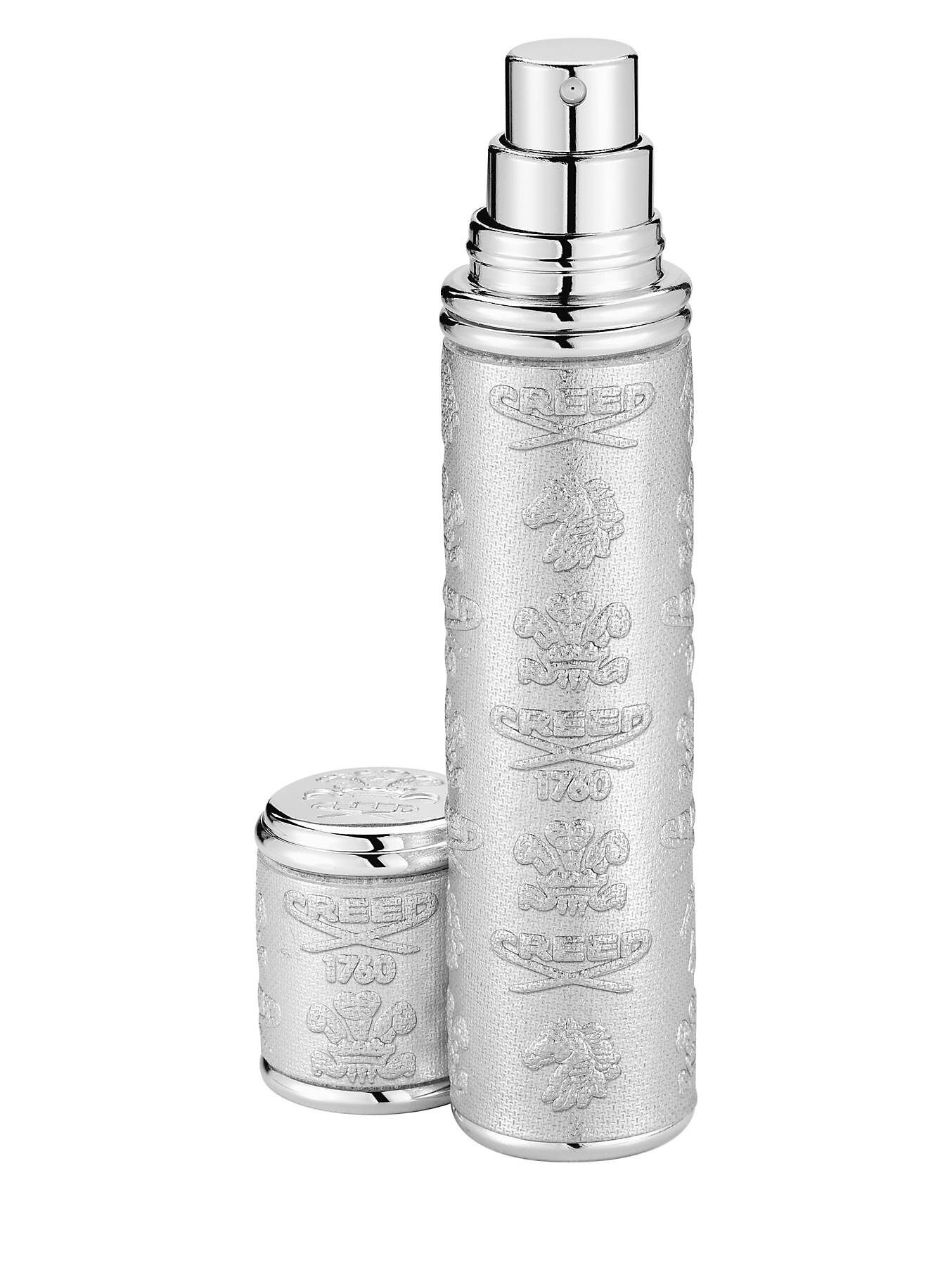 Creed Silver with Silver Trim Leather Pocket Atomizer