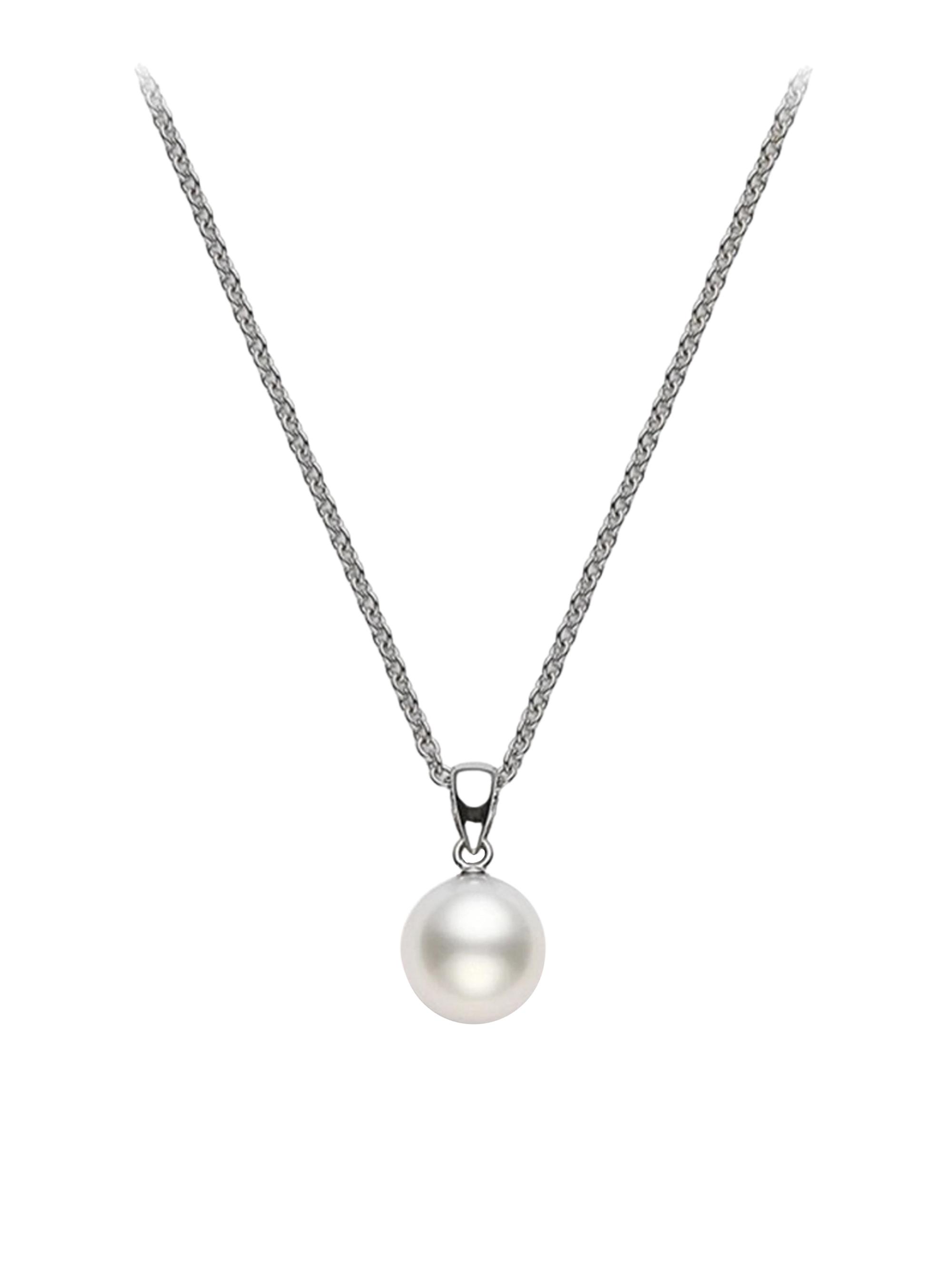 Mikimoto Women's Essential Elements 18K White Gold & 7MM White Cultured Pearl Pendant Necklace - White Gold