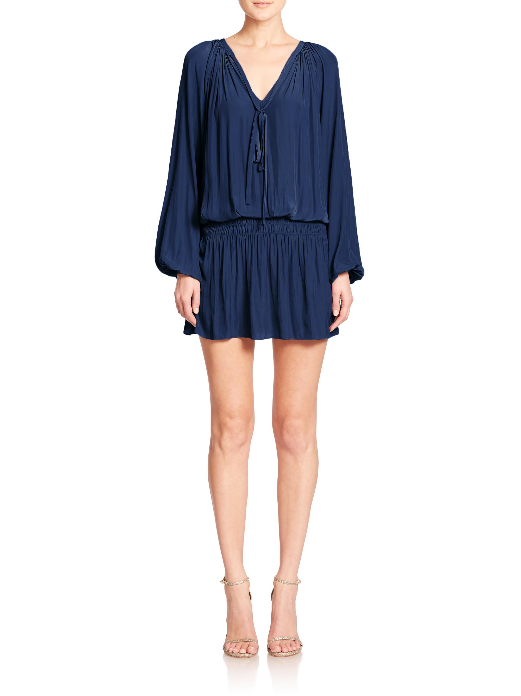 Ramy Brook Women's Paris Blouson Minidress - Navy