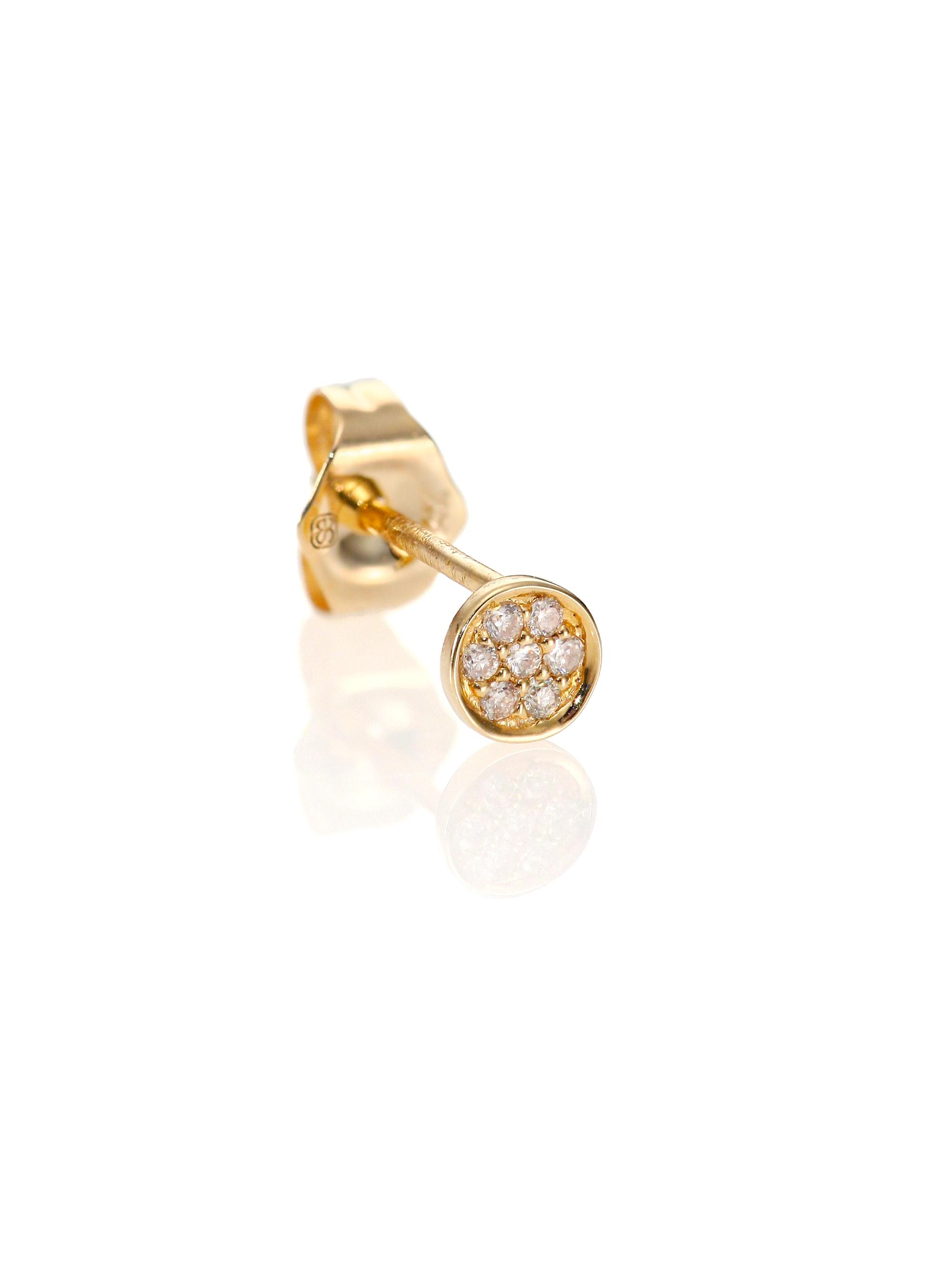 Sydney Evan Women's Diamond & 14K Yellow Gold Tiny Disc Single Stud Earring - Gold