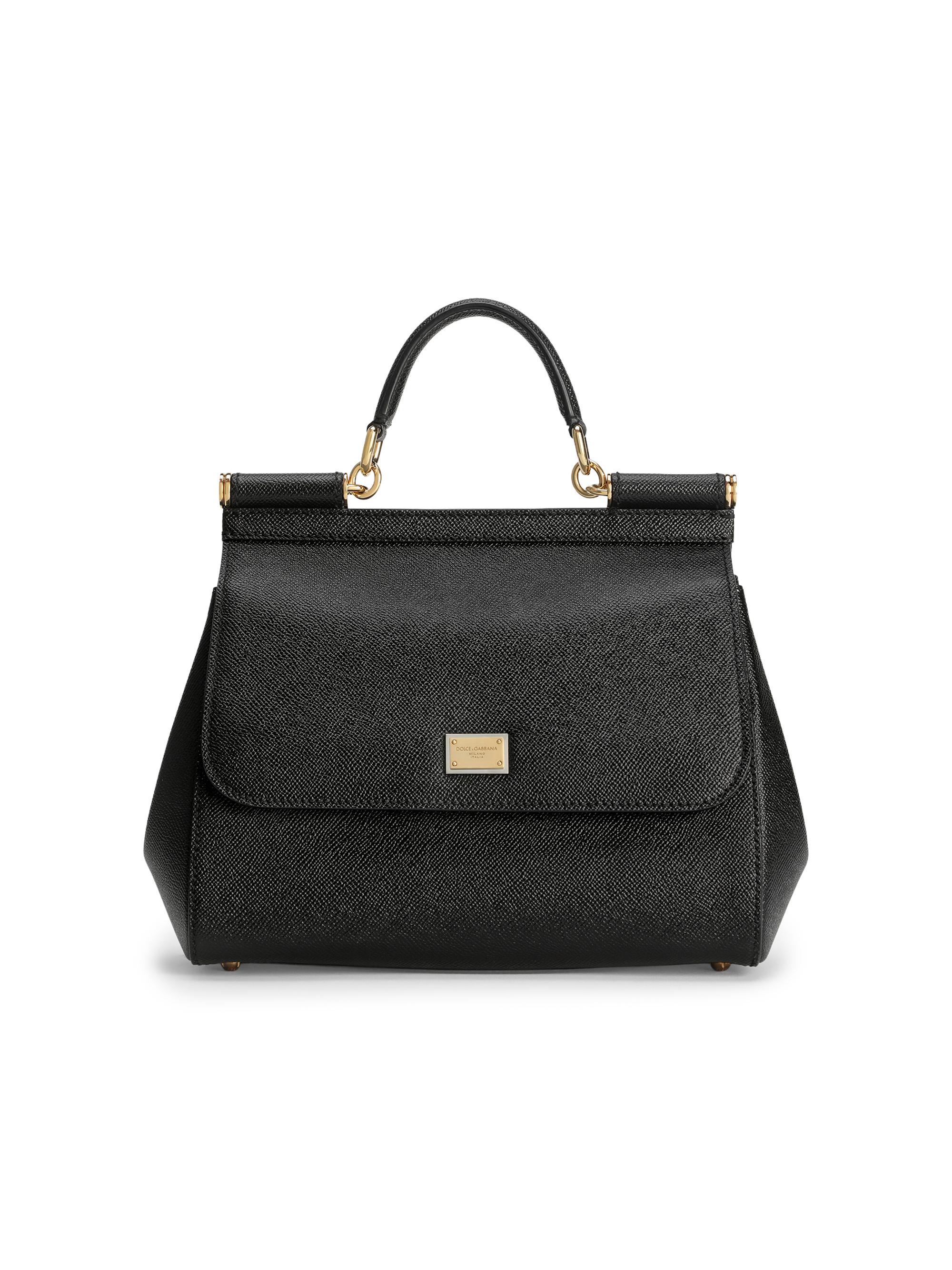 Dolce & Gabbana Women's  Sicily Leather Top Handle Bag - Black