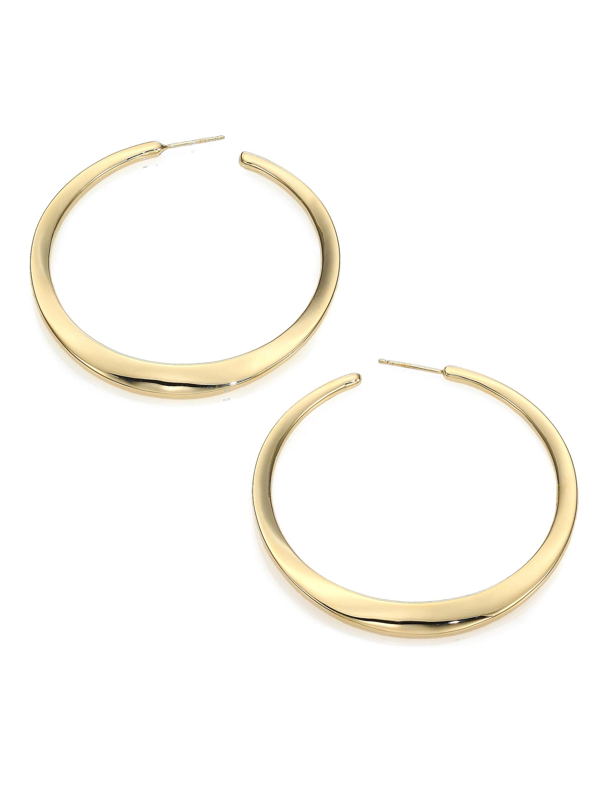 Ippolita Women's Classico  18K Yellow Gold Smooth Twisted Hoop Earrings - Gold