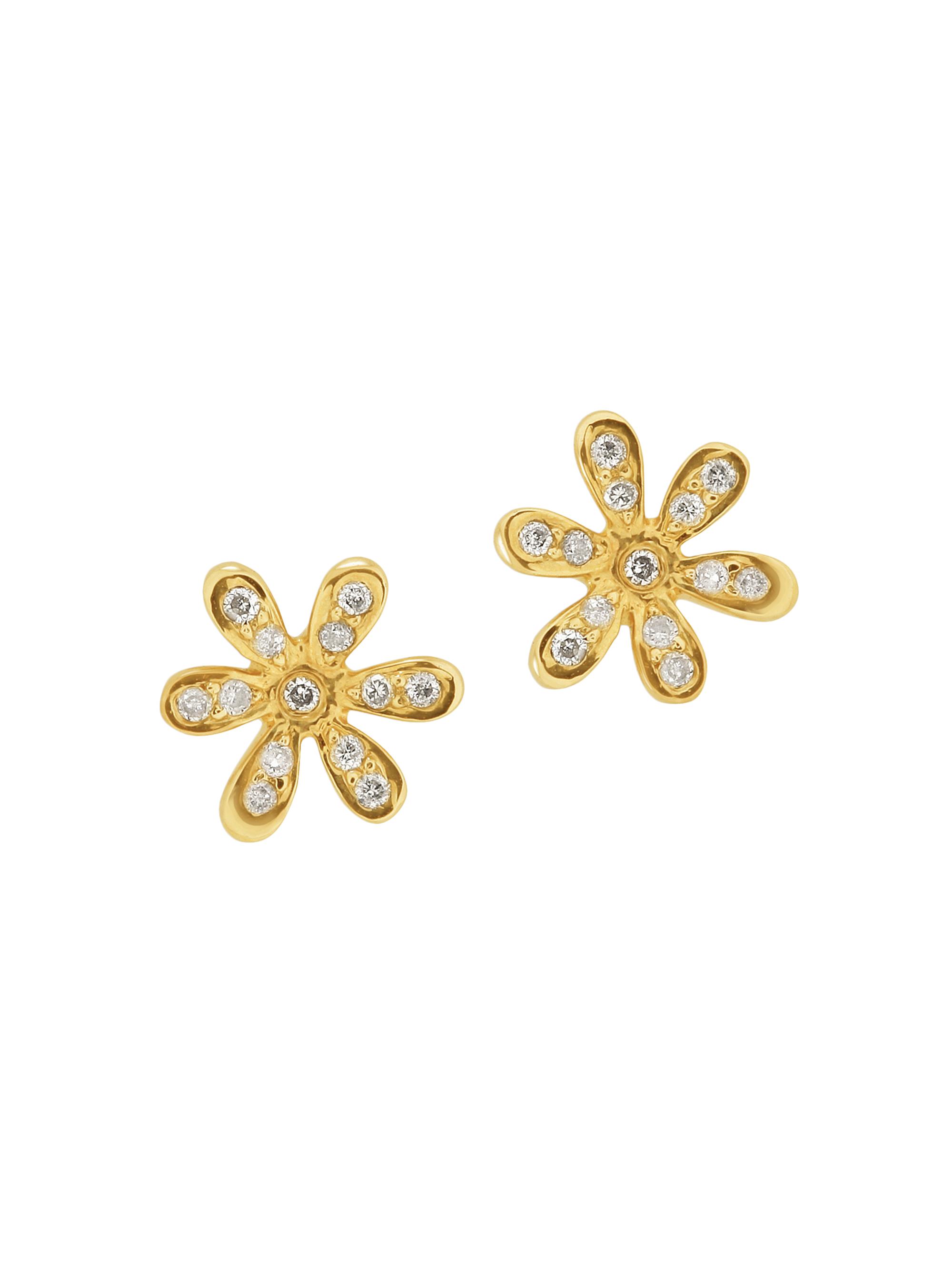 Sydney Evan Women's 14K Yellow Gold & Diamond Daisy Single Stud Earring