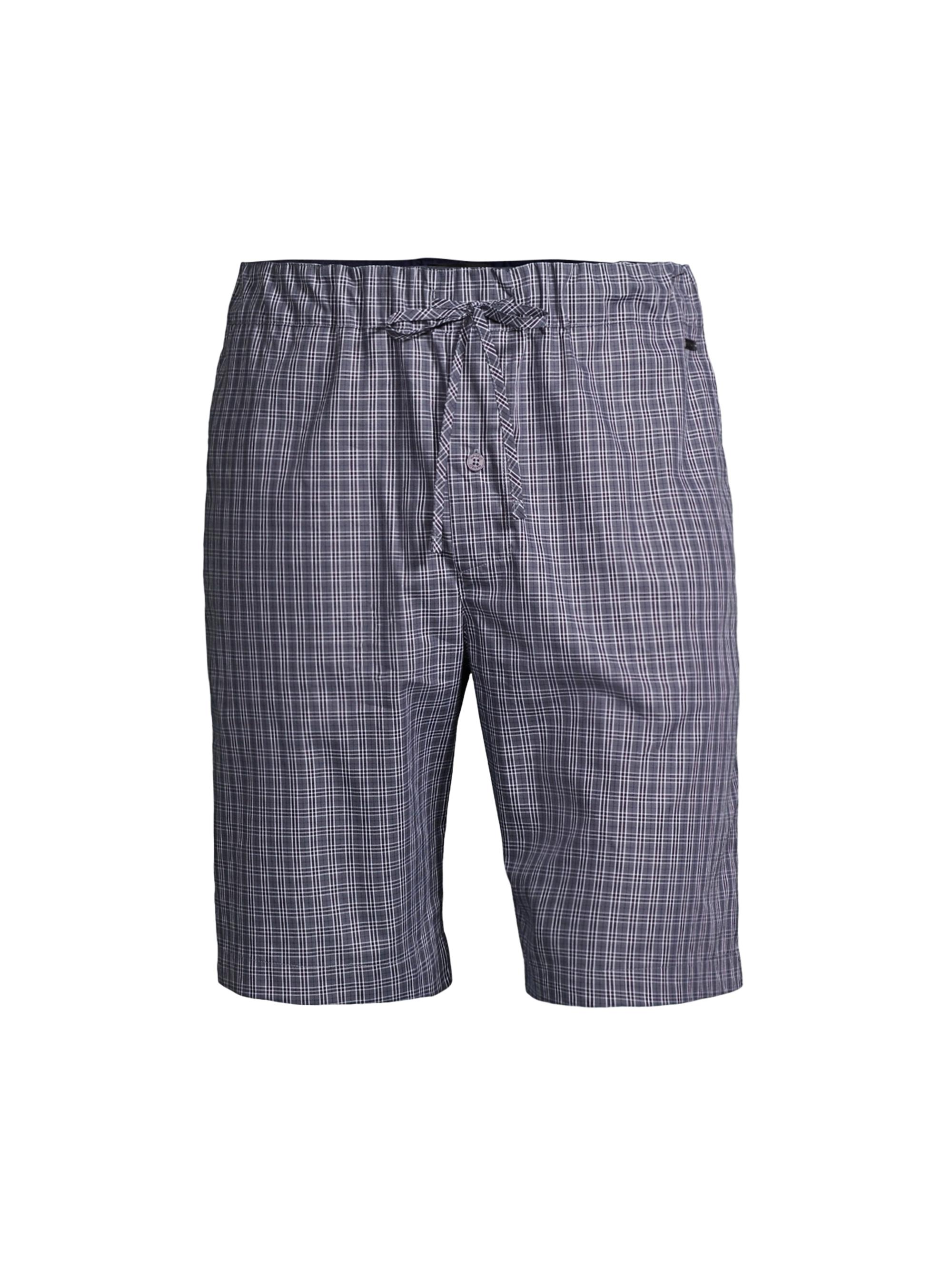 Hanro Men's Woven Cotton Shorts - Grey Check