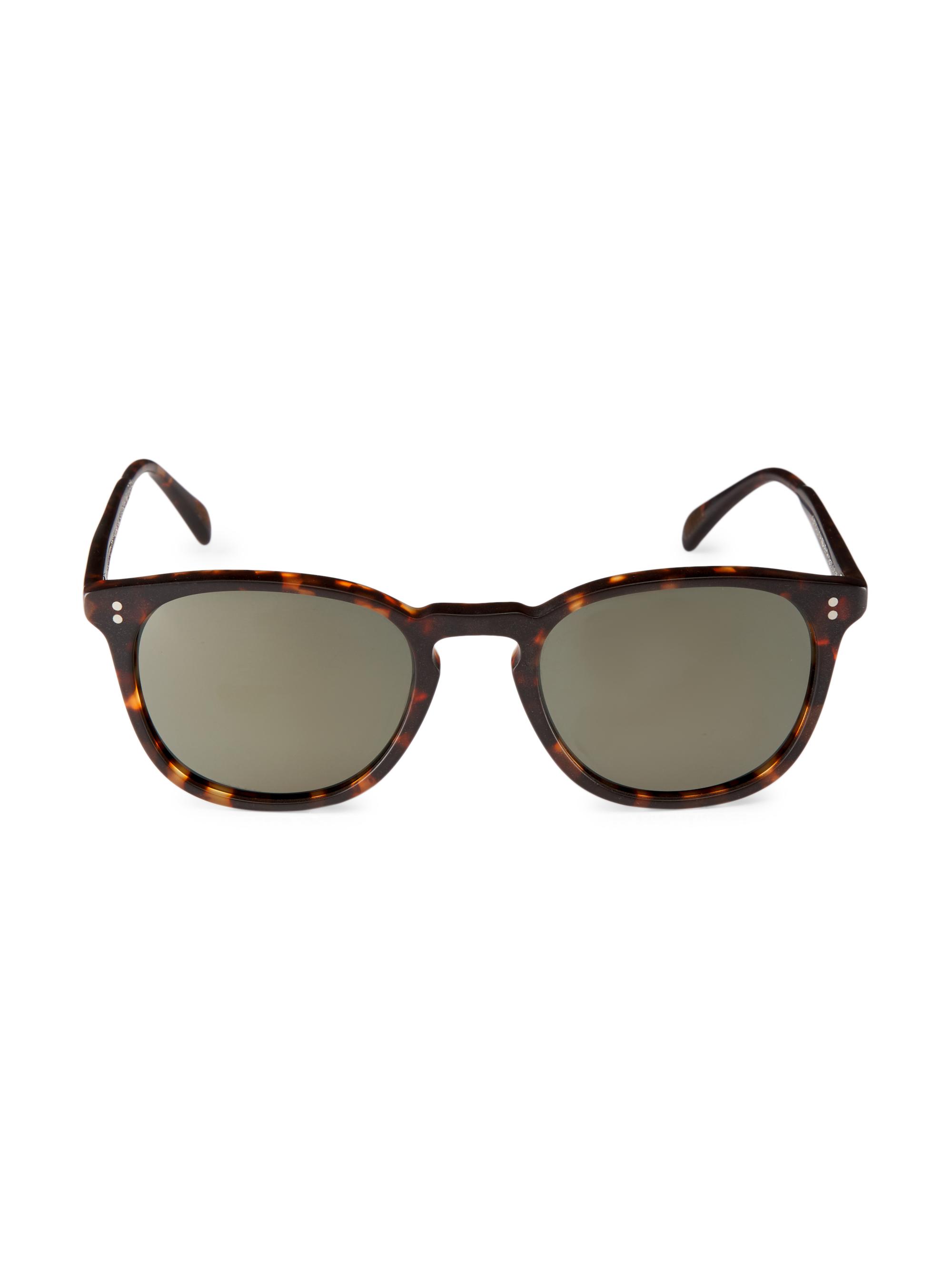 Oliver Peoples Finley 51MM Round Sunglasses - Brown Tortoise
