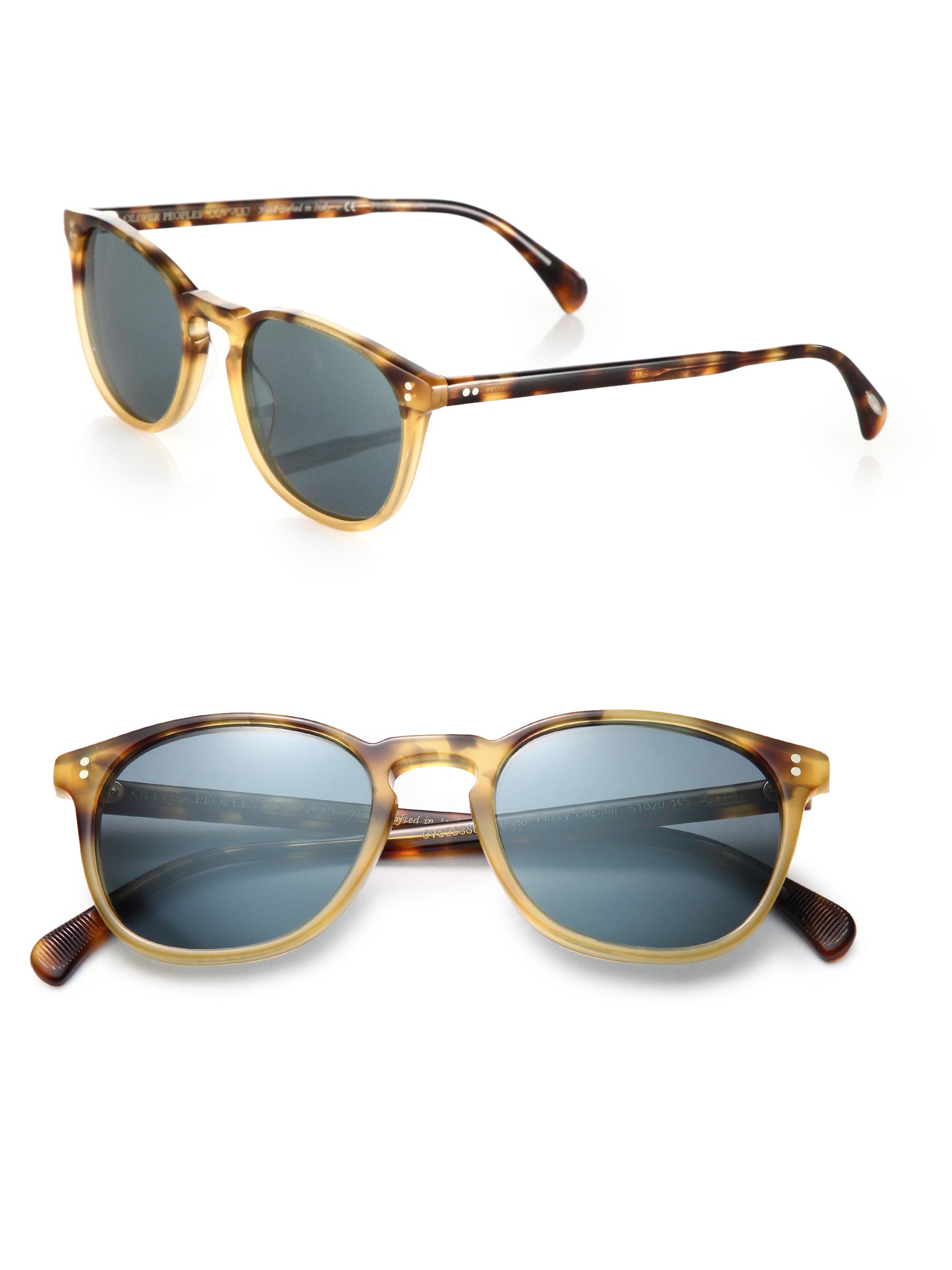 Oliver Peoples Finley 51MM Round Sunglasses - Light Brown
