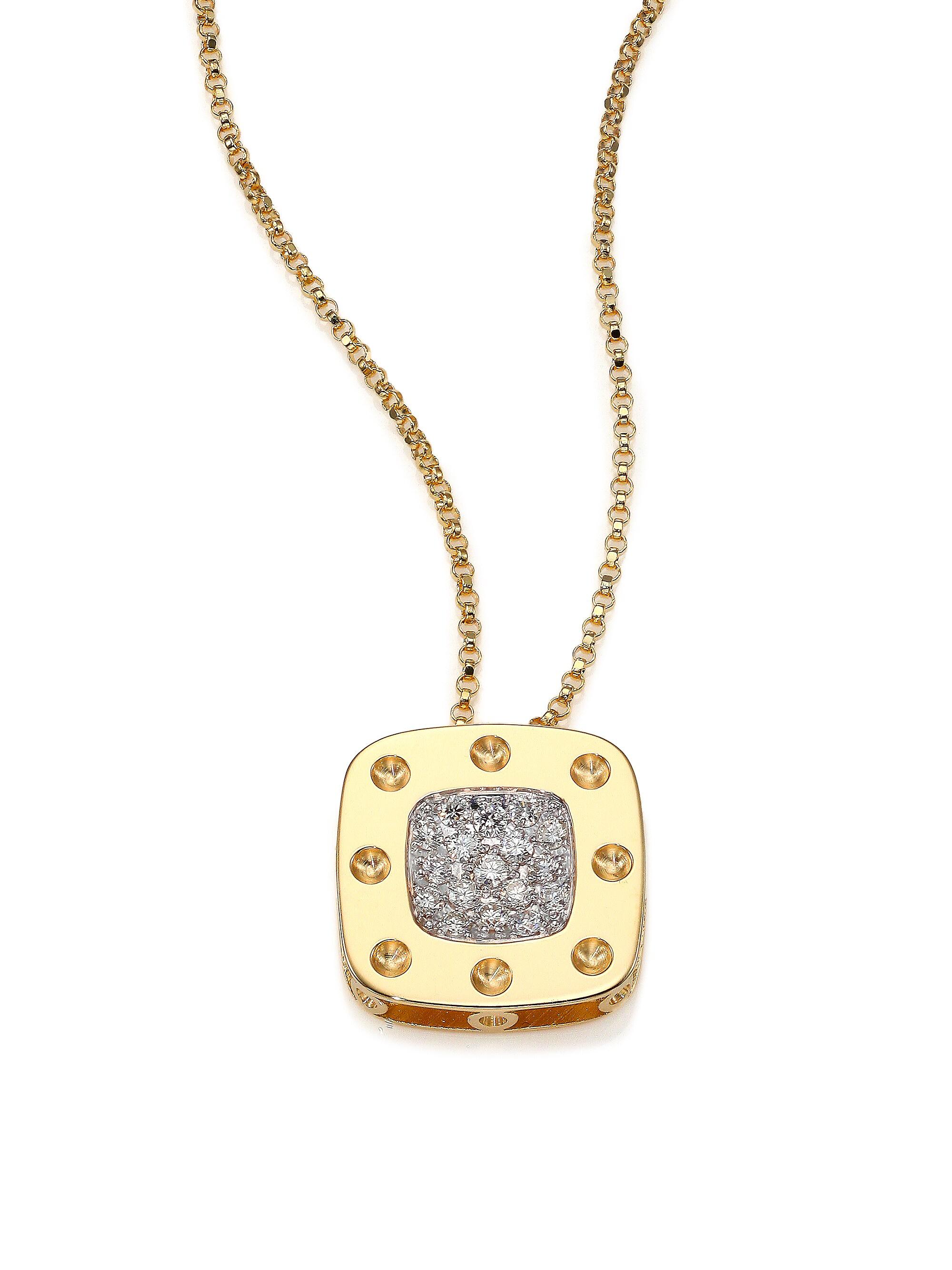 Roberto Coin Women's Pois Moi Diamond & 18K Yellow Gold  Pendant Necklace - Goldtone