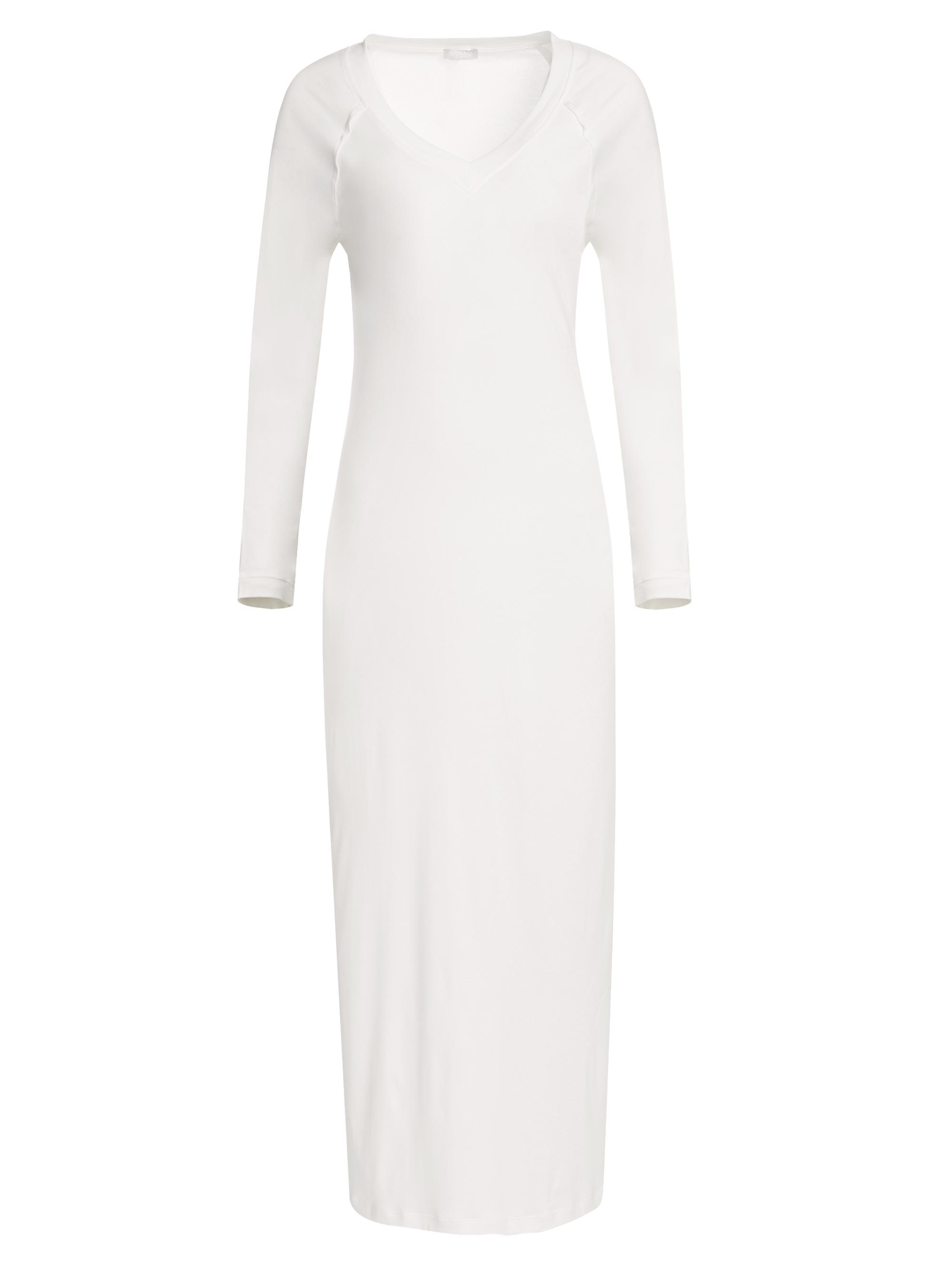 Hanro Women's Pure Essence Long-Sleeve Gown - Off White