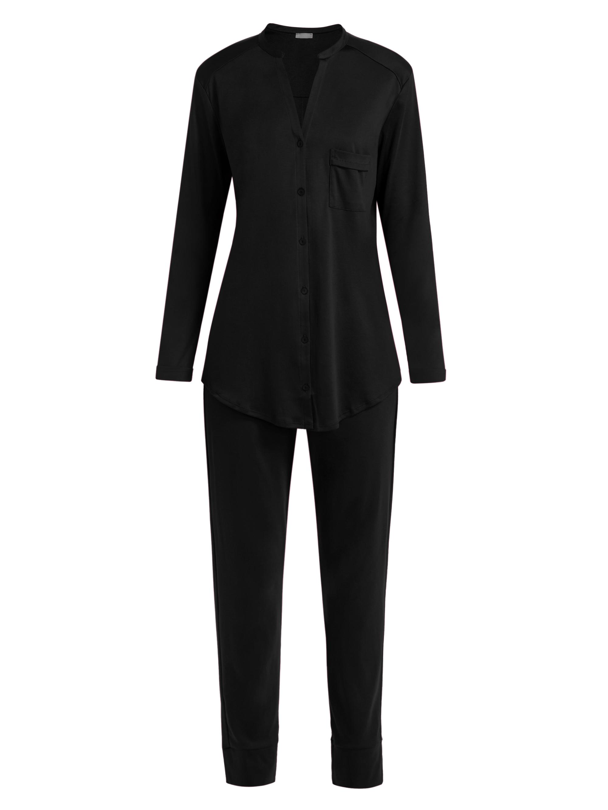 Hanro Women's Pure Essence Cotton Pajamas - Black