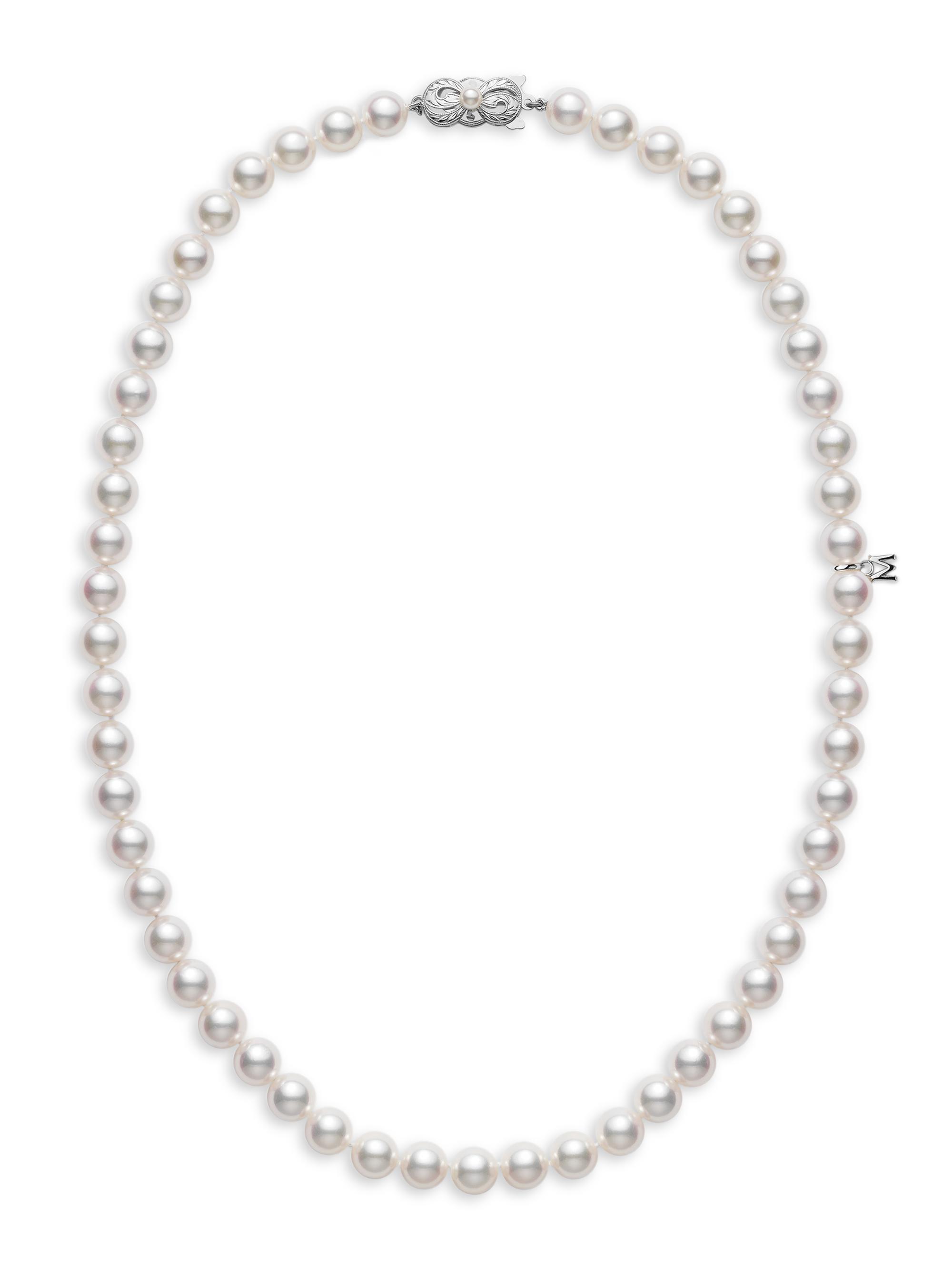Mikimoto Women's Essential Elements 18K White Gold & 6.5MM White Cultured Akoya Pearl Strand Necklace - White Gold