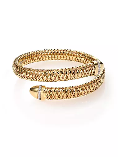 Primavera 18K Yellow Gold & Diamond Coiled Wrap Bracelet