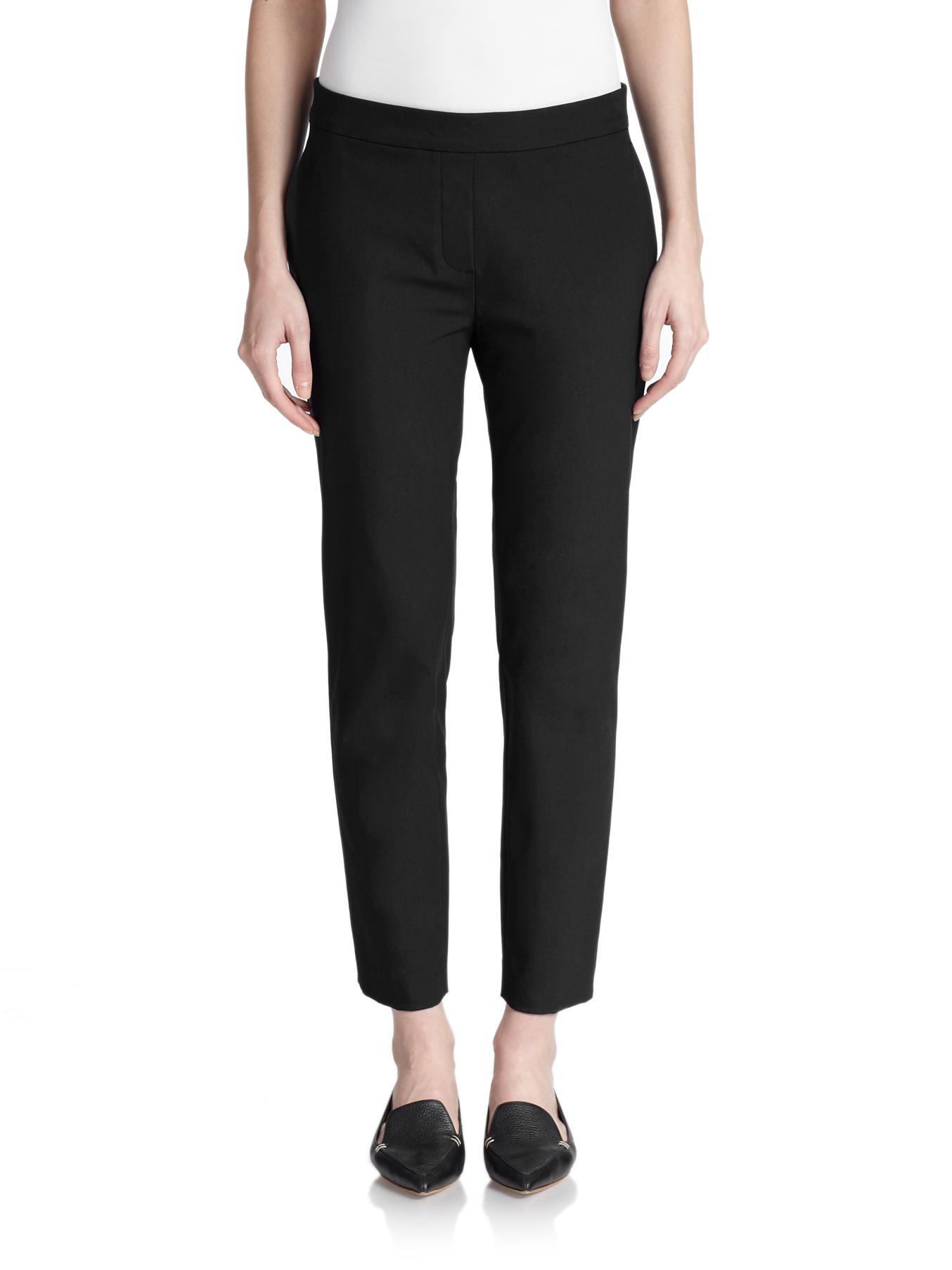 Theory Women's Thaniel Twill Slim-Fit Crop Pants - Black